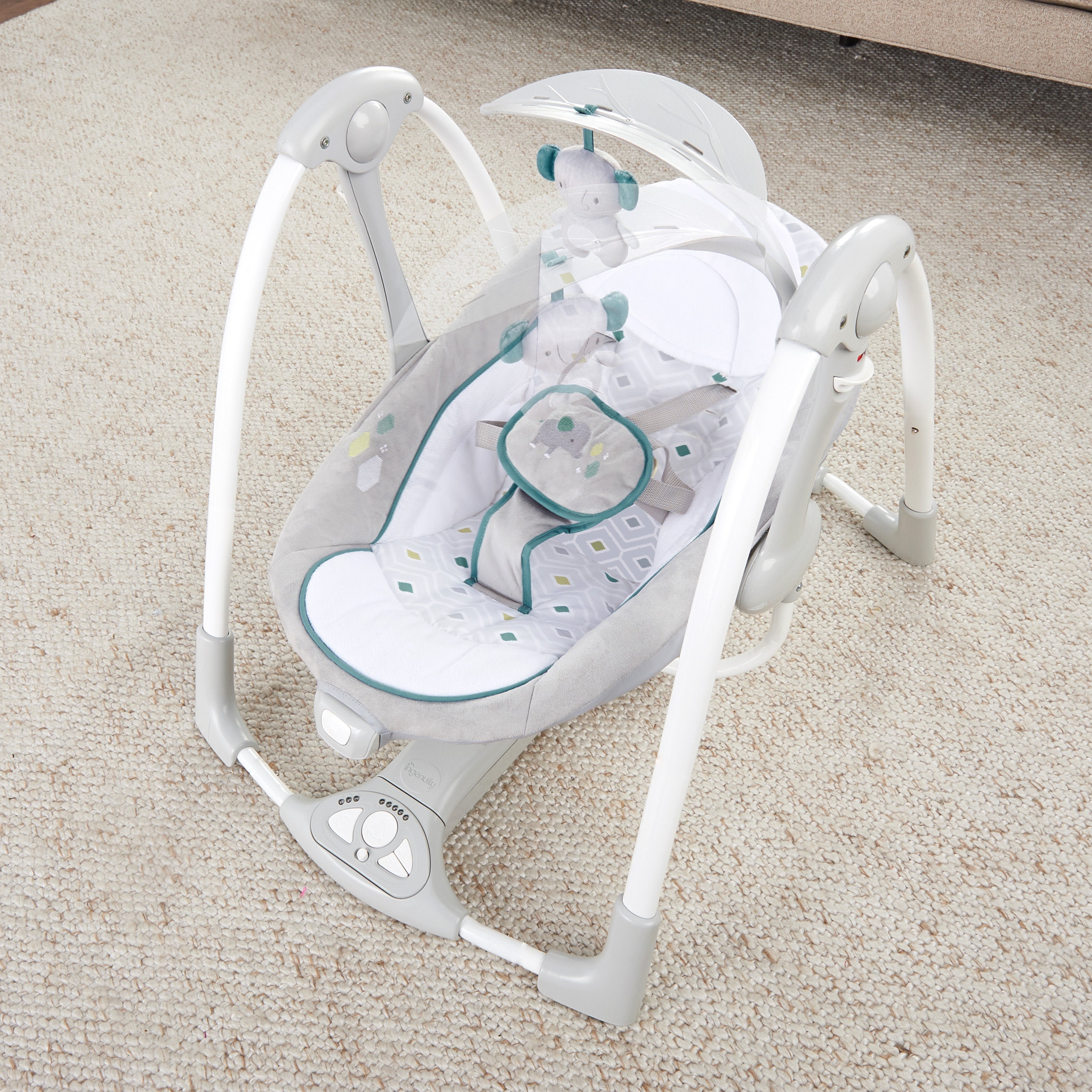 Ingenuity ConvertMe 2-in-1 Compact Portable Baby Swing 2 Infant Seat, Nash