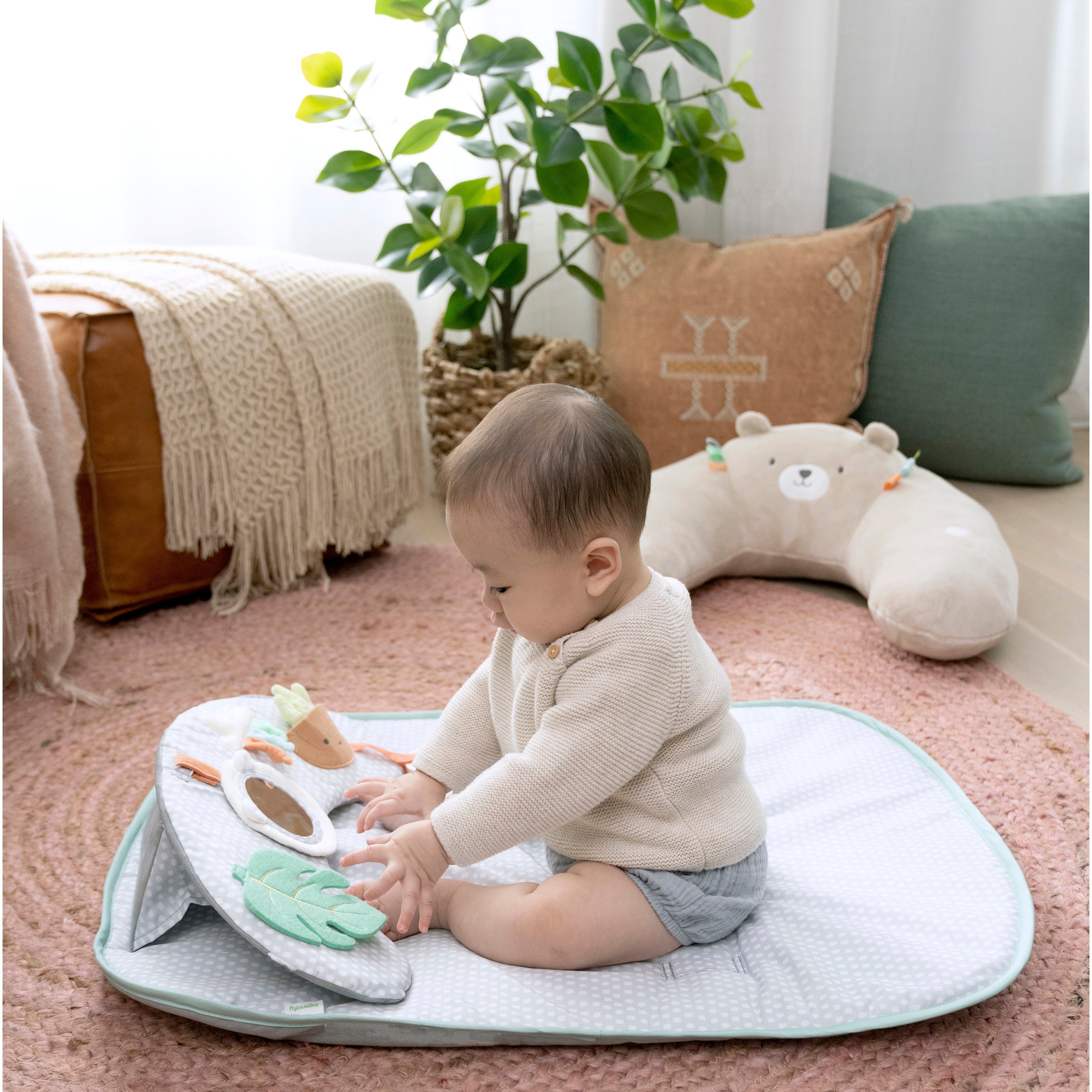 Ingenuity Cozy Prop 4-in-1 Sit Up & Prop Activity Mat - Nate