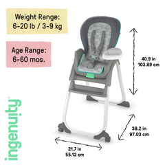 Ingenuity Full Course 6-in-1 High Chair - Astro - Baby to 5 Years