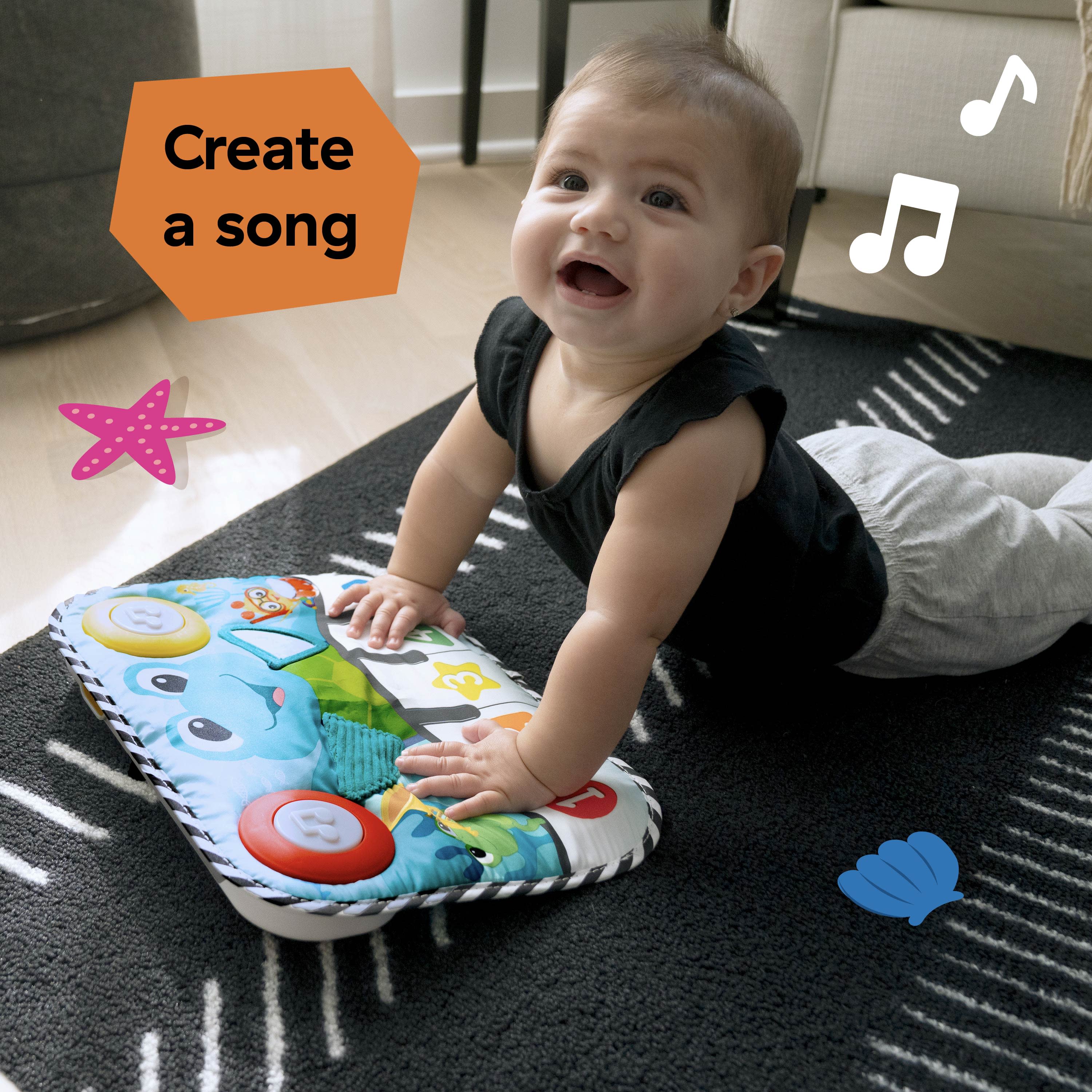 Baby Einstein Ocean Explorers Neptune's Kick & Explore Musical Kick Pad & Crib Toy