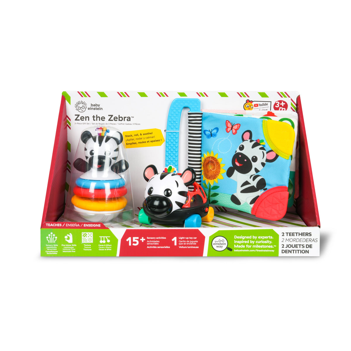 Baby Einstein Zen the Zebra 3-Piece Holiday Gift Set, Ages 3 Months+