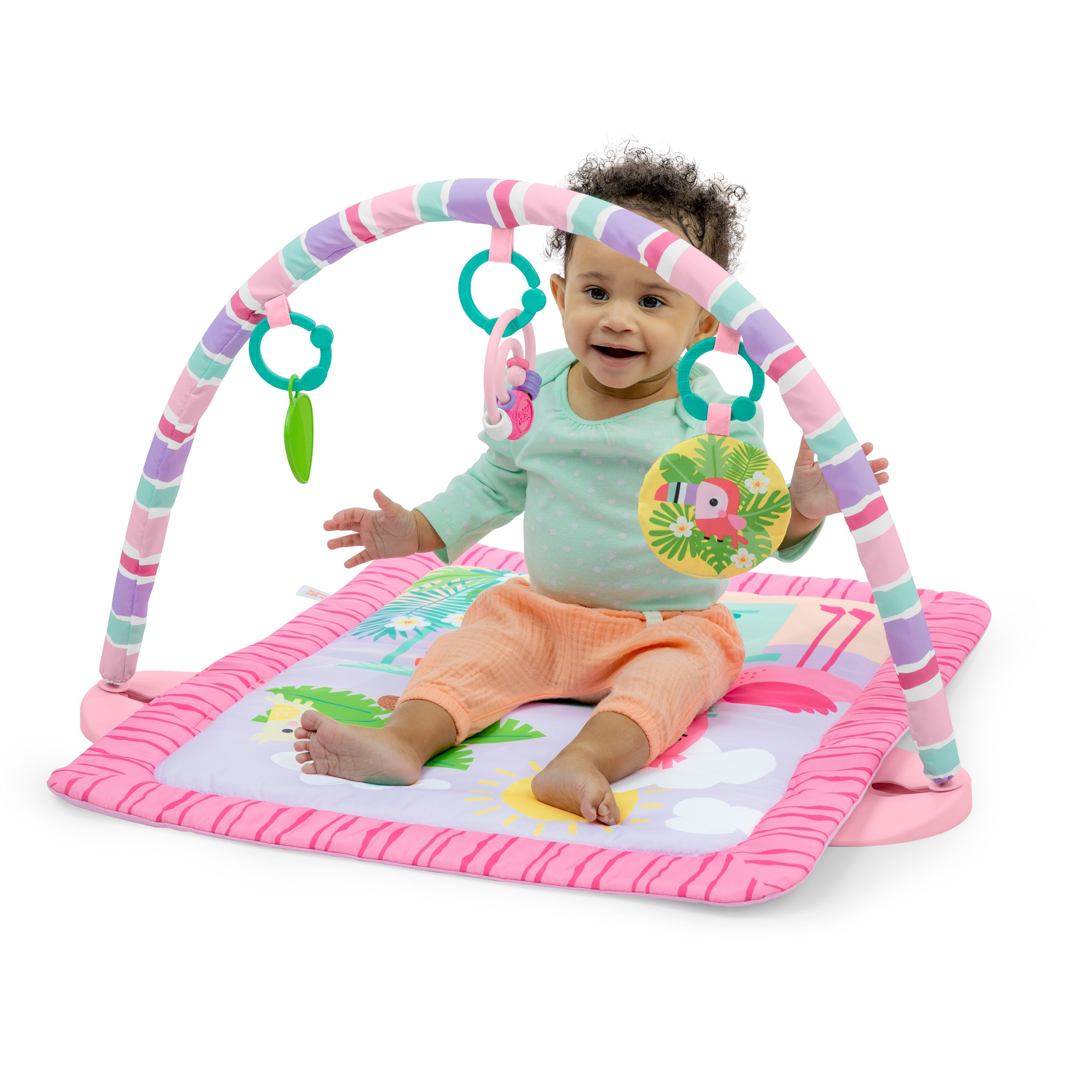 Bright Starts Pink Palms Tiki Toy Bar Activity Gym