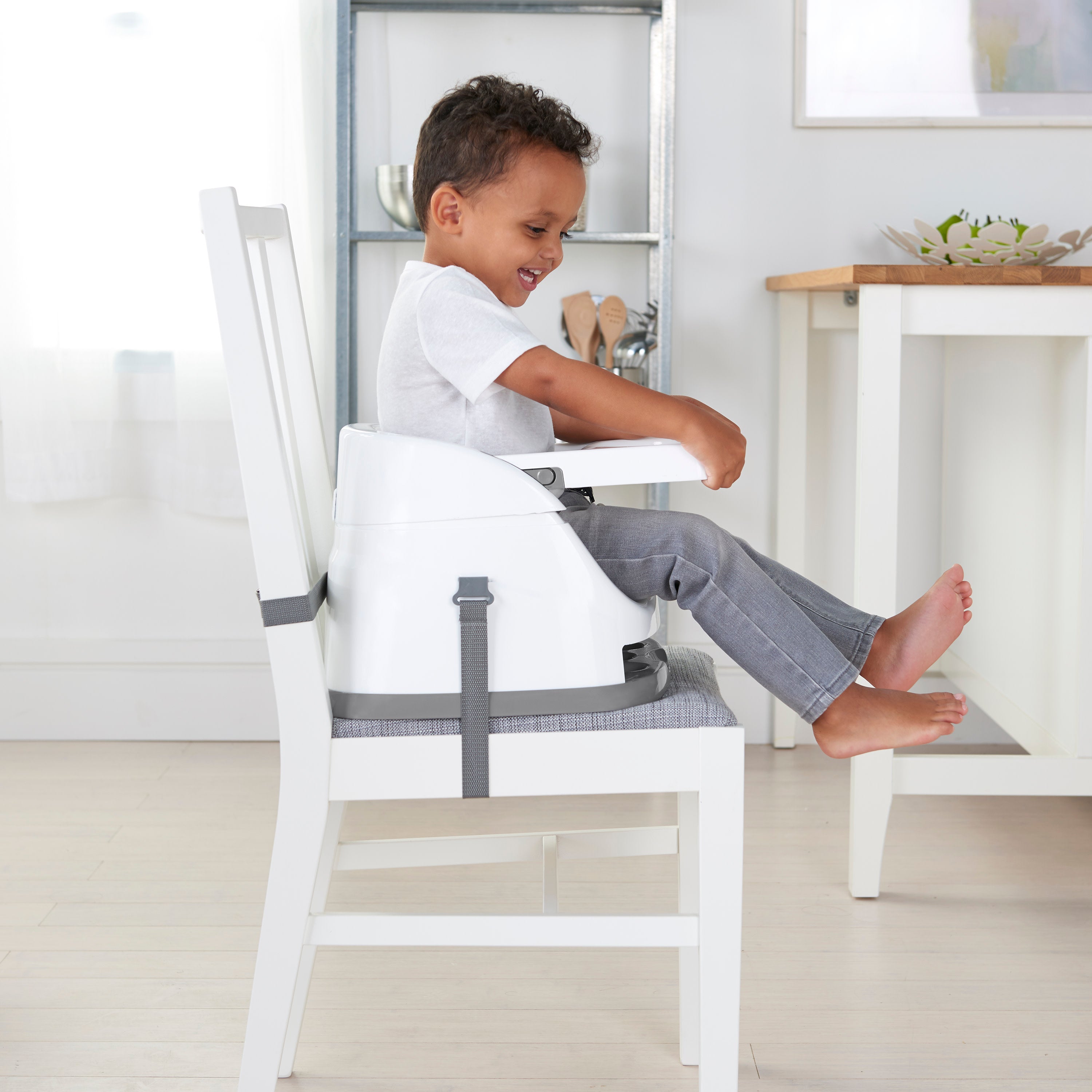 Ingenuity Baby Base 2-in-1 Booster Feeding and Floor Seat, Peony