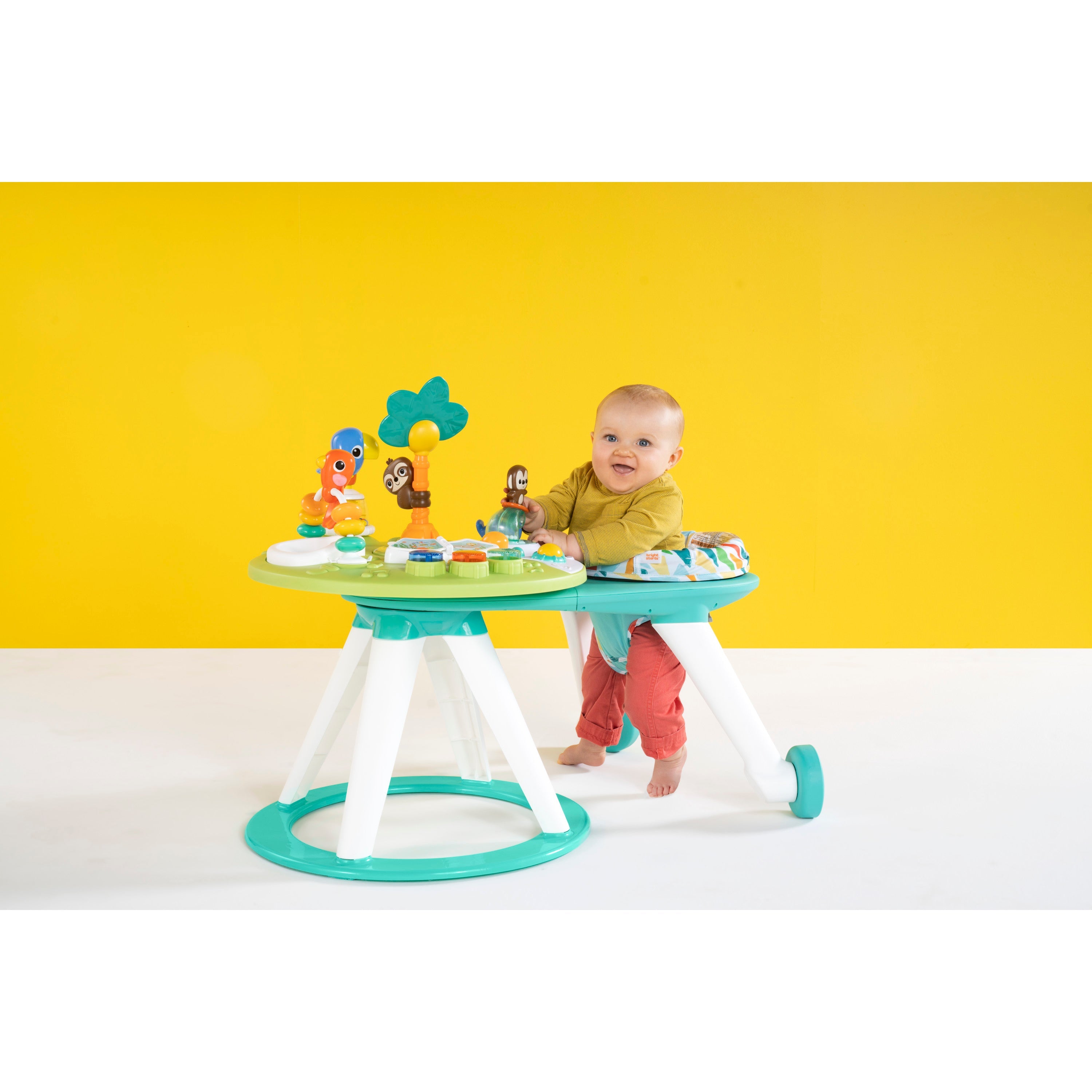 Bright Starts Around We Go 2-in-1 Walk-Around Activity Center & Table, Tropic Cool