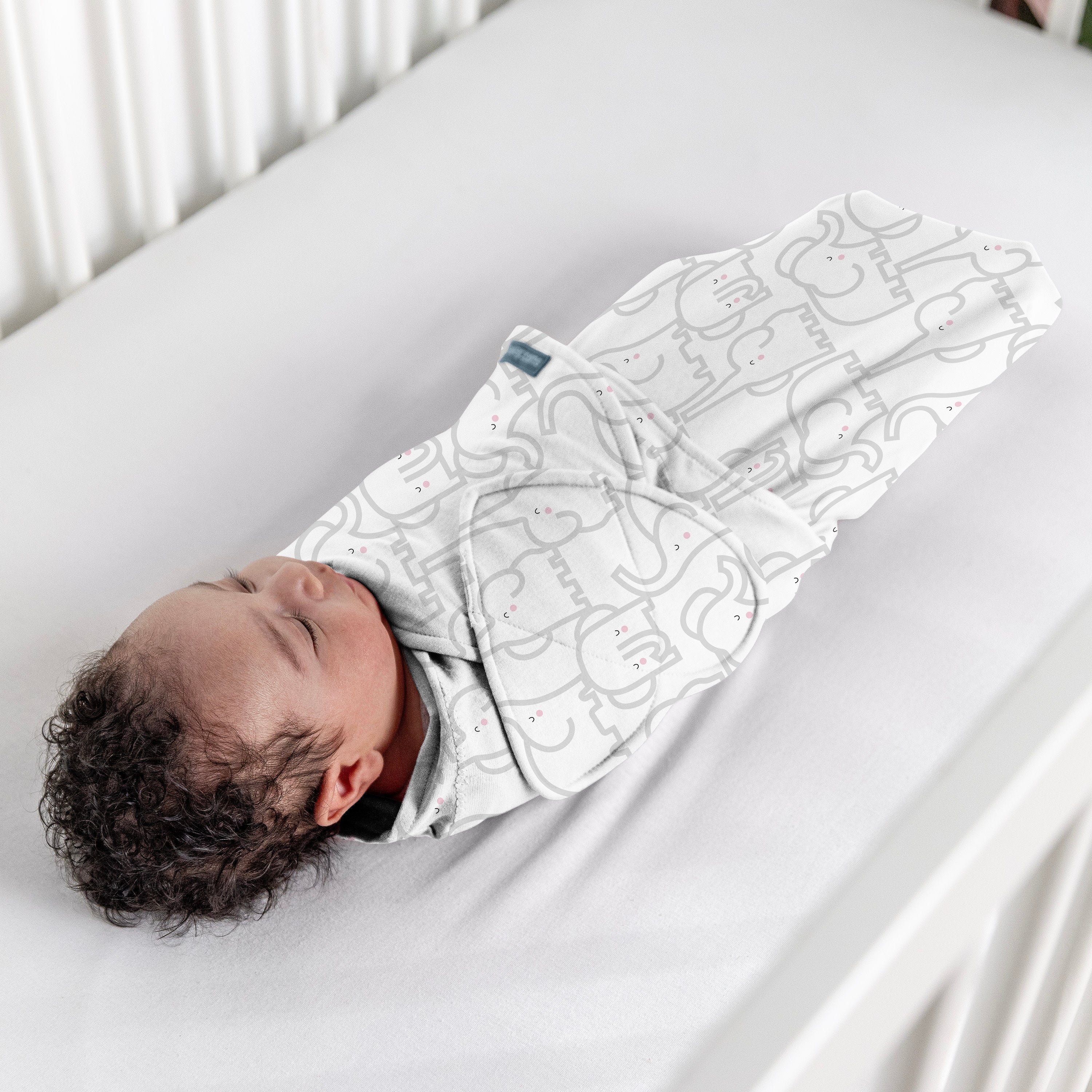 SwaddleMe by Ingenuity Monogram Collection, Size 0-3 months, 3pk - Elephant Dance