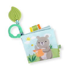 ity by Ingenuity Soft Book, 4 Plush Pages, Crinkle, BPA-Free Toy Attachment, For Ages Newborn and Up - Nate