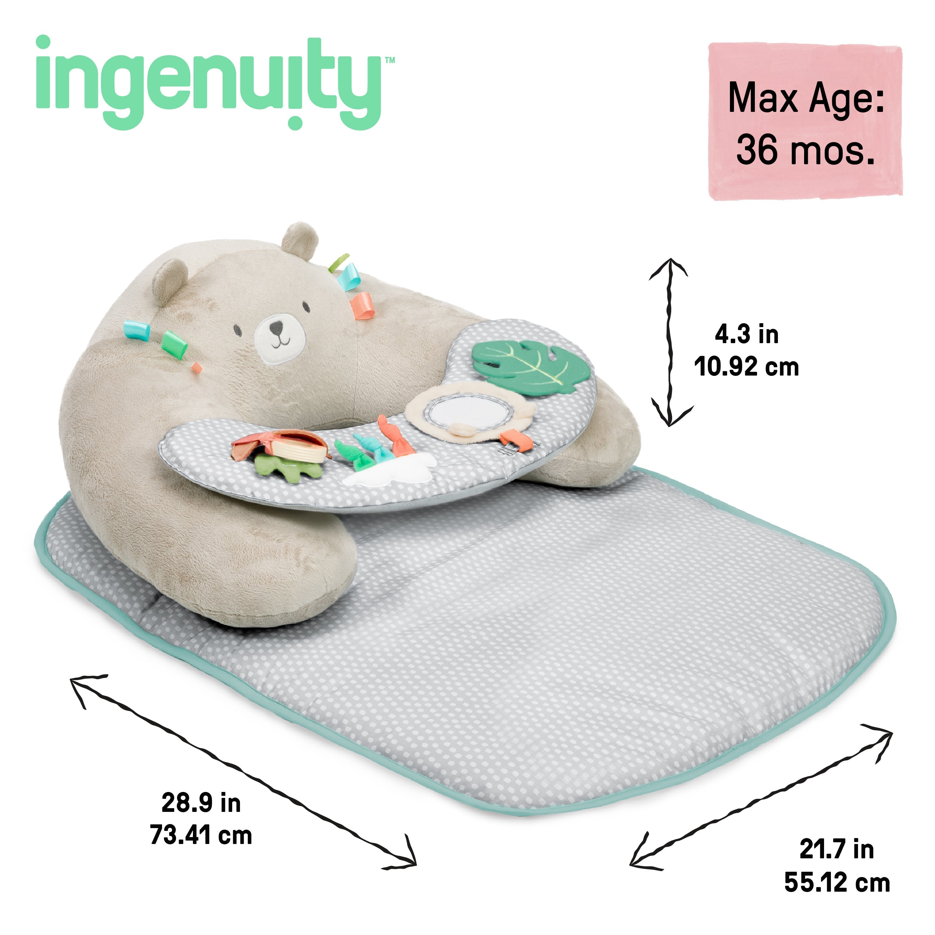 Ingenuity Cozy Prop 4-in-1 Sit Up & Prop Activity Mat - Nate