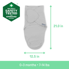 SwaddleMe by Ingenuity Monogram Collection, Size 0-3 months, 3pk - Elephant Dance
