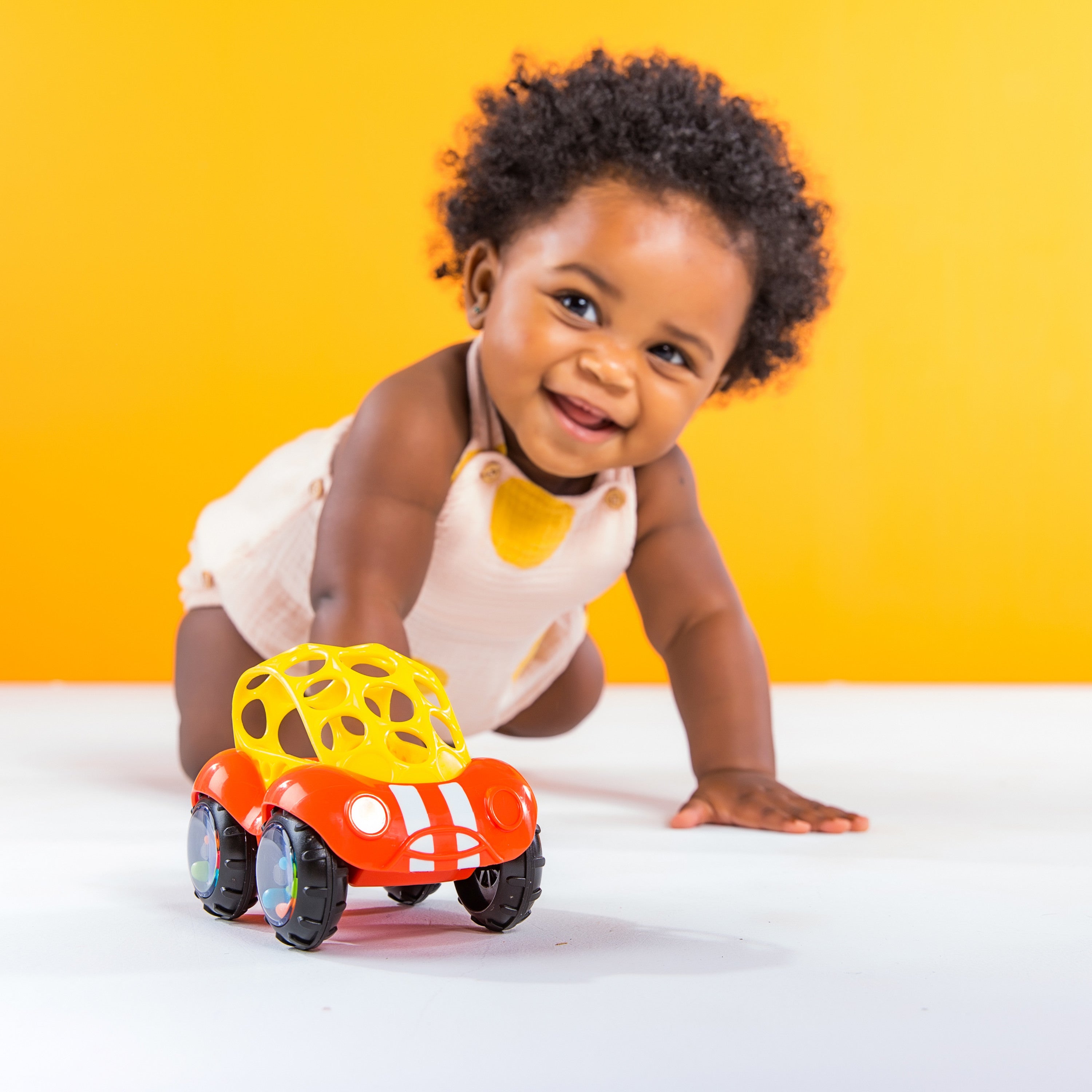 Oball Easy Grasp Rattle & Roll BPA-Free Push Car Infant Crawling Toy and Teether