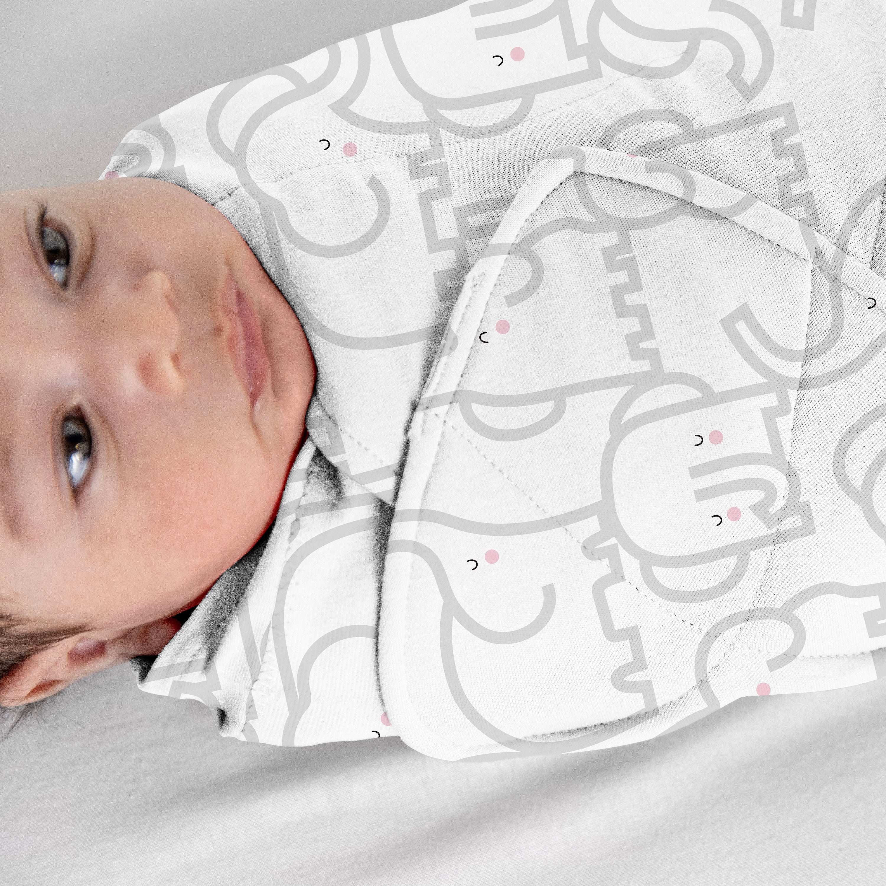 SwaddleMe by Ingenuity Monogram Collection, Size 0-3 months, 3pk - Elephant Dance