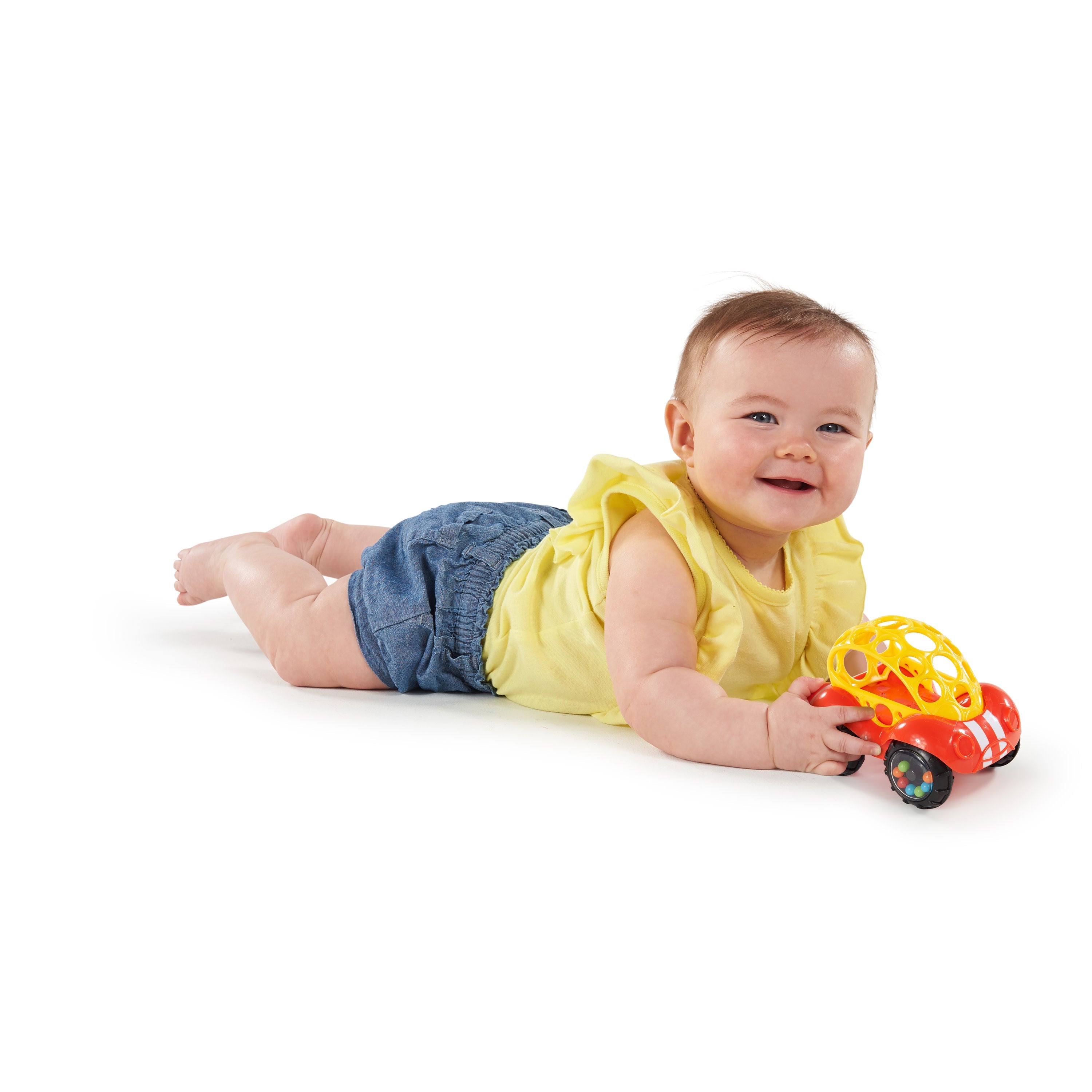 Oball Easy Grasp Rattle & Roll BPA-Free Push Car Infant Crawling Toy and Teether