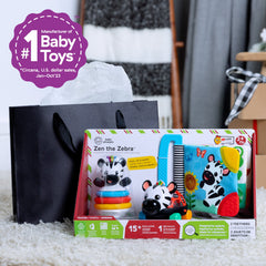 Baby Einstein Zen the Zebra 3-Piece Holiday Gift Set, Ages 3 Months+