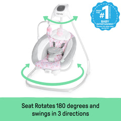 Ingenuity SimpleComfort Multi-Direction Compact Vibrating Baby Swing, Cassidy