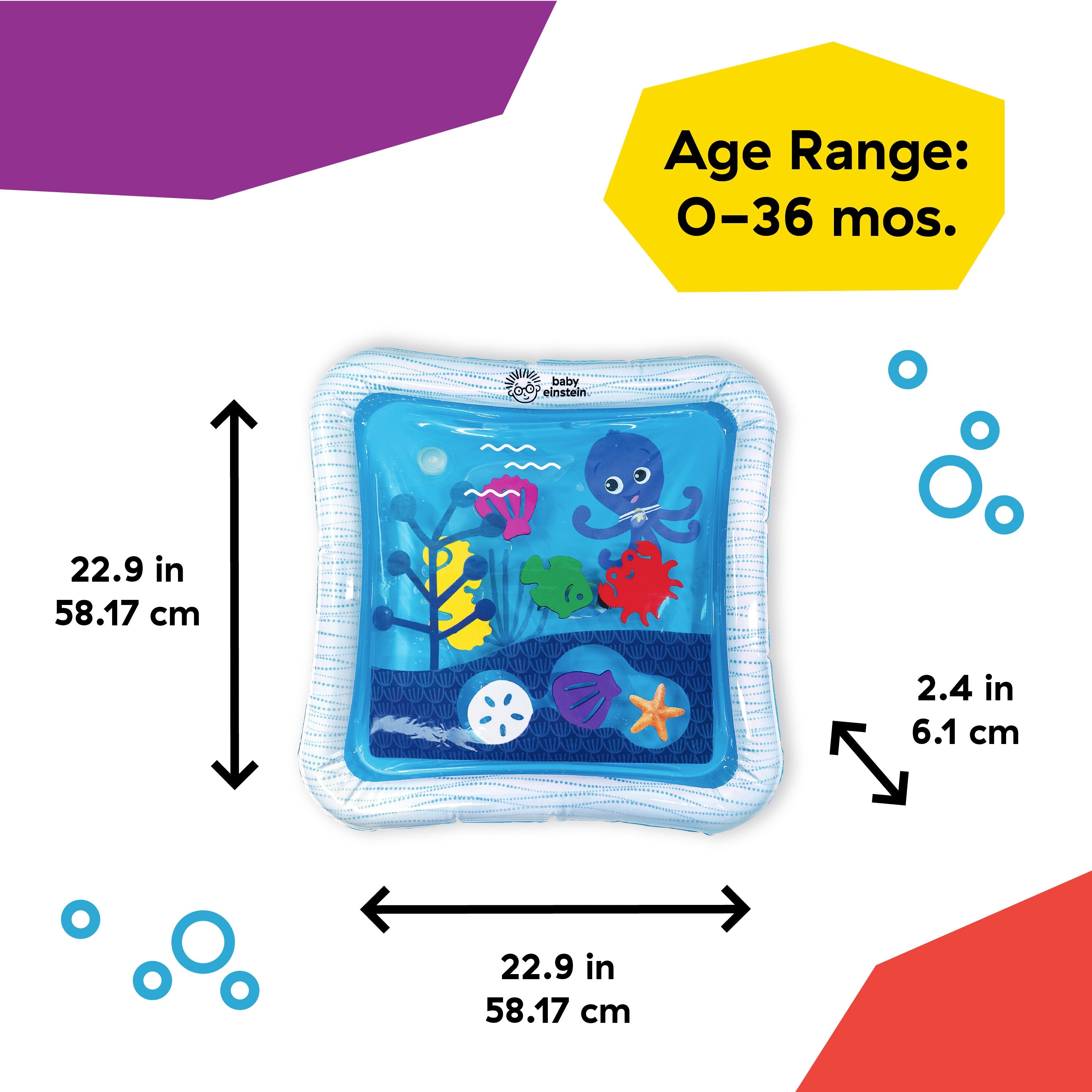 Baby Einstein Opus's Ocean of Discovery Water Play Mat Tummy Time Sensory Toy