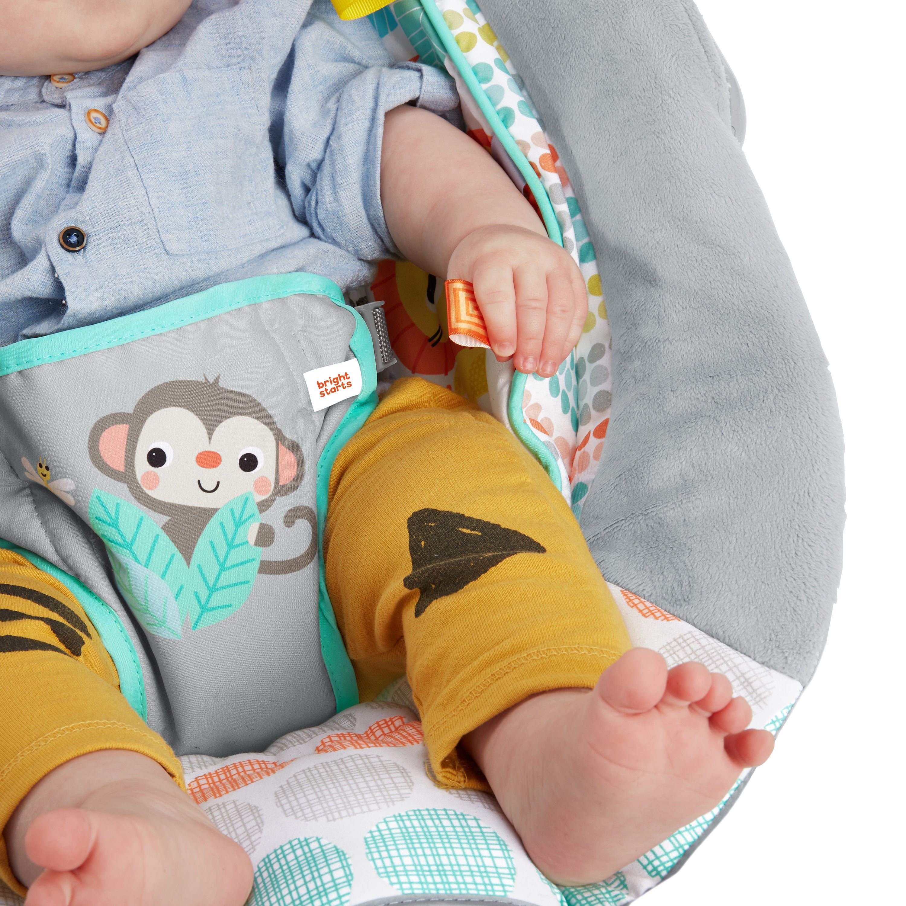 Bright Starts Whimsical Wild Comfy Bouncer Seat with Soothing Vibration and Melodies