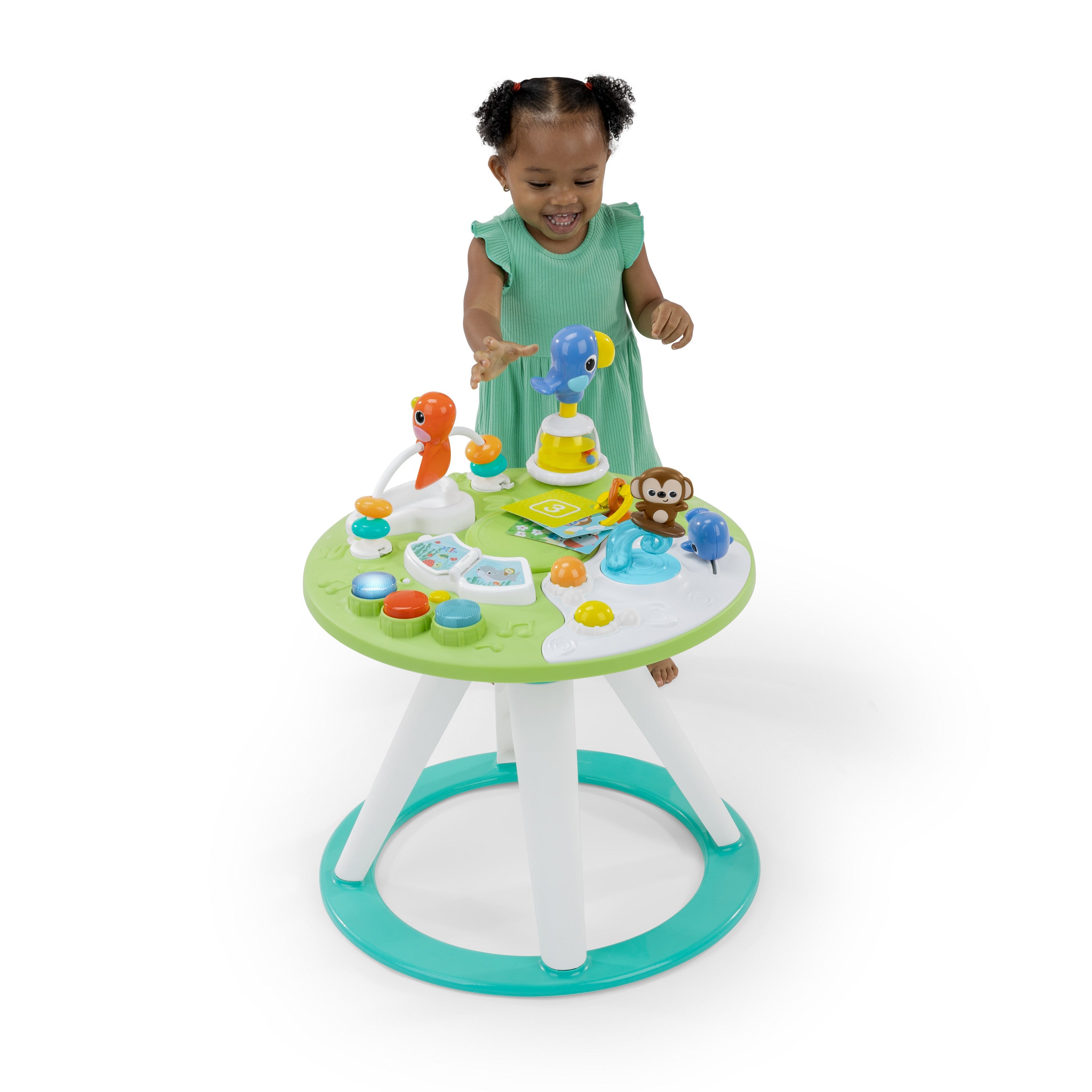 Bright Starts Around We Go 2-in-1 Walk-Around Activity Center & Table, Tropic Cool