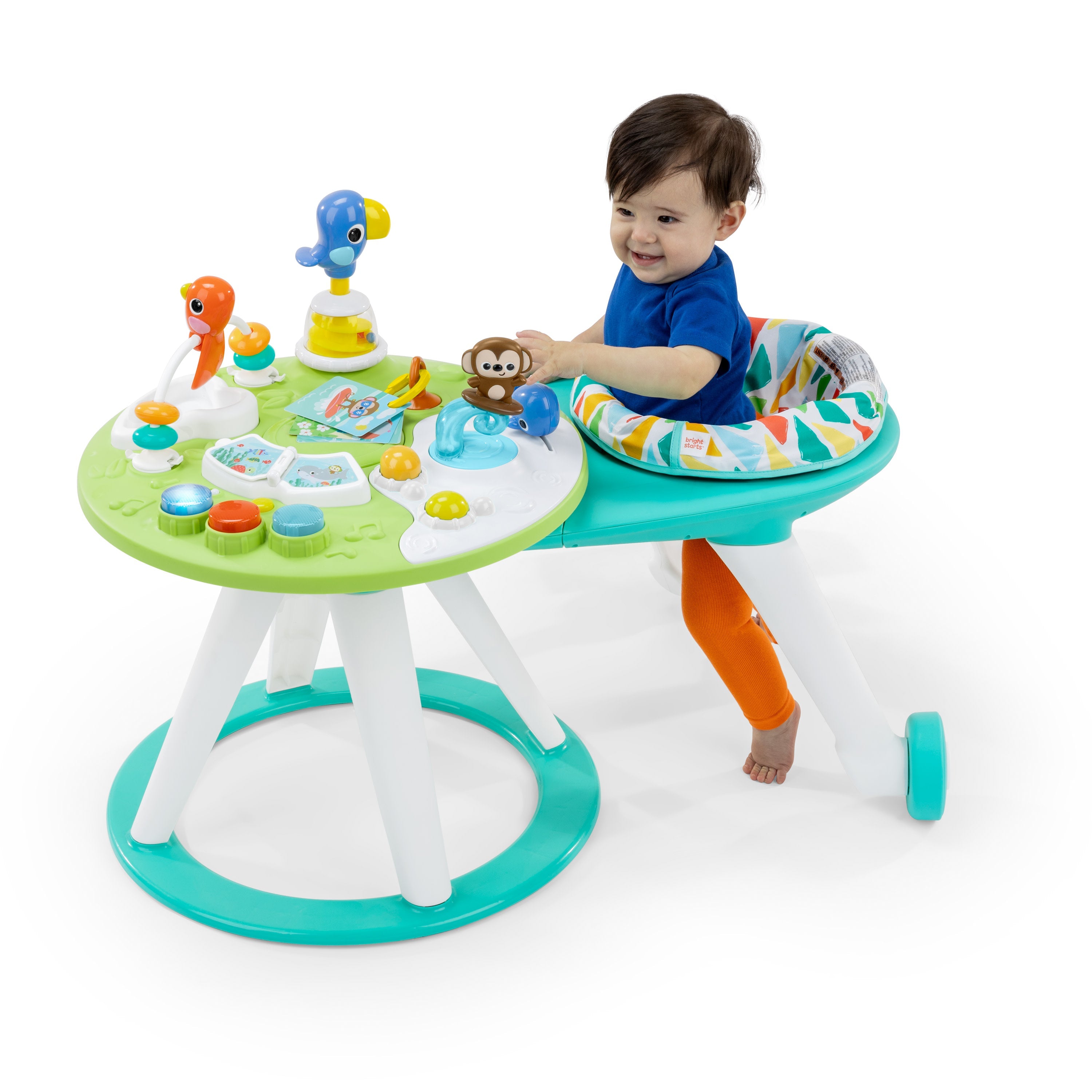 Bright Starts Around We Go 2-in-1 Walk-Around Activity Center & Table, Tropic Cool
