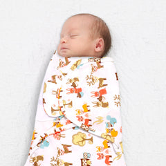 Sleeping Baby Zippy Swaddle safe sleep cotton swaddle Woodlands