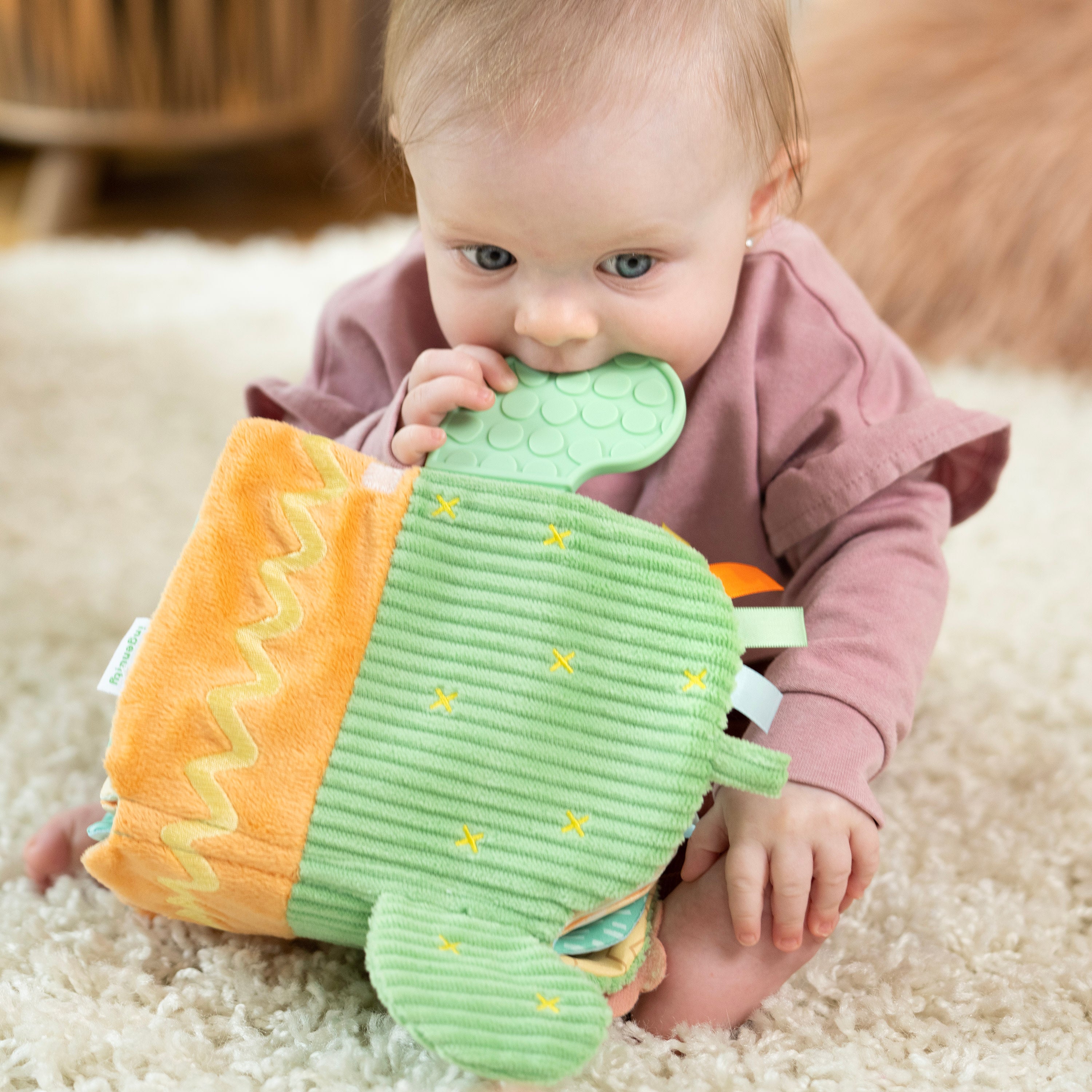 Ingenuity Calm Springs Soft Teething Activity Book, Unisex, For Ages 0-36 Months