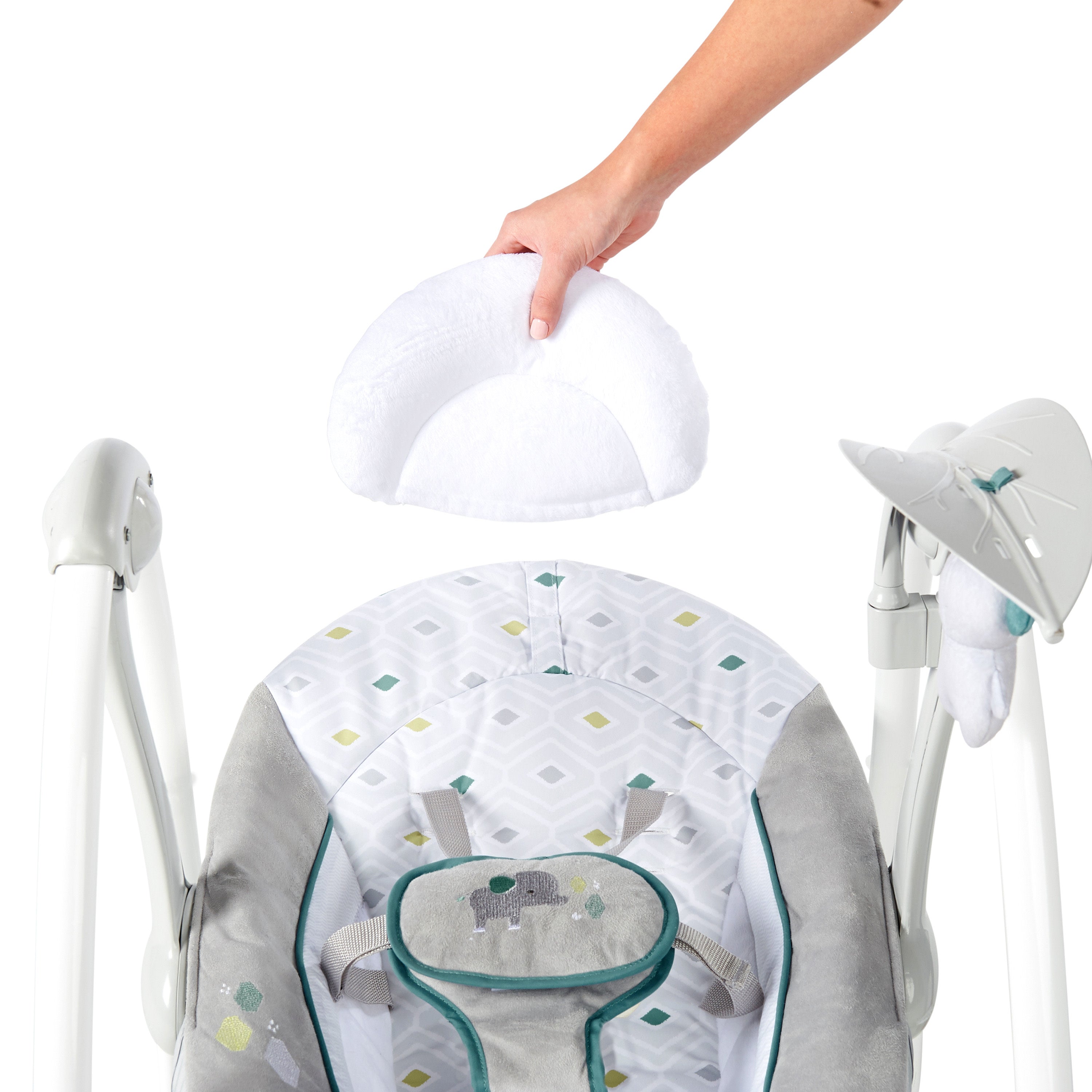 Ingenuity ConvertMe 2-in-1 Compact Portable Baby Swing 2 Infant Seat, Nash