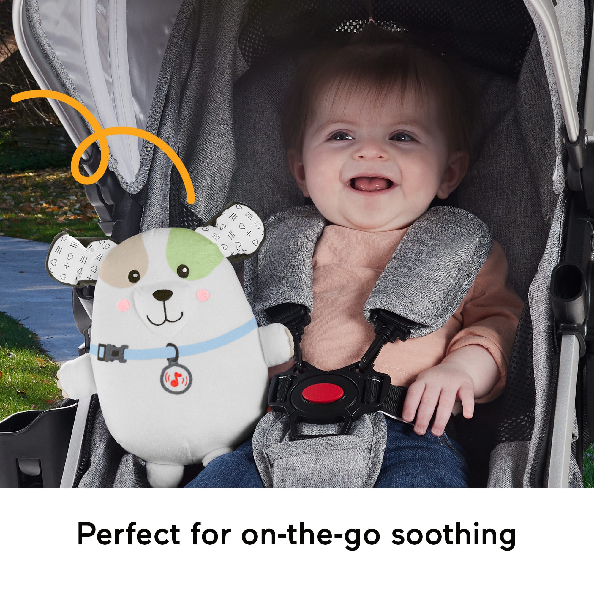 Fisher Price Calming Vibes Puppy Soother Portable Sound Machine Plush Toy For Newborns