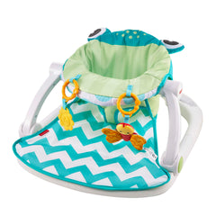 Fisher-Price Sit-Me-Up Floor Seat Portable Infant Chair With 2 Toys, Citrus Frog