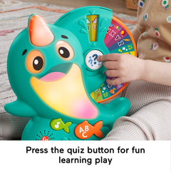 Fisher-Price Linkimals Narwhal Interactive Electronic Learning Toy For Toddlers With Lights & Music