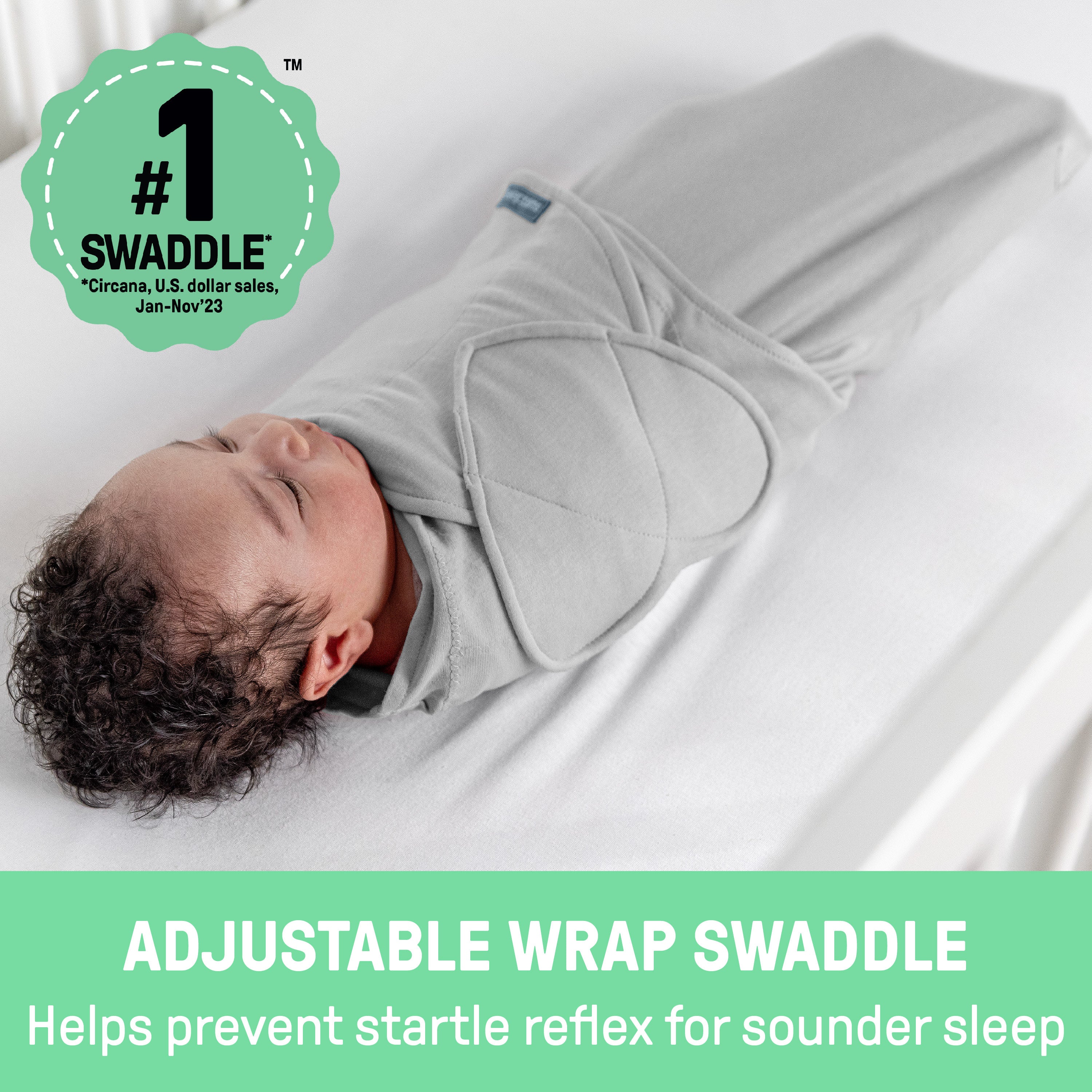 SwaddleMe by Ingenuity Monogram Collection, Size 0-3 months, 3pk - Elephant Dance