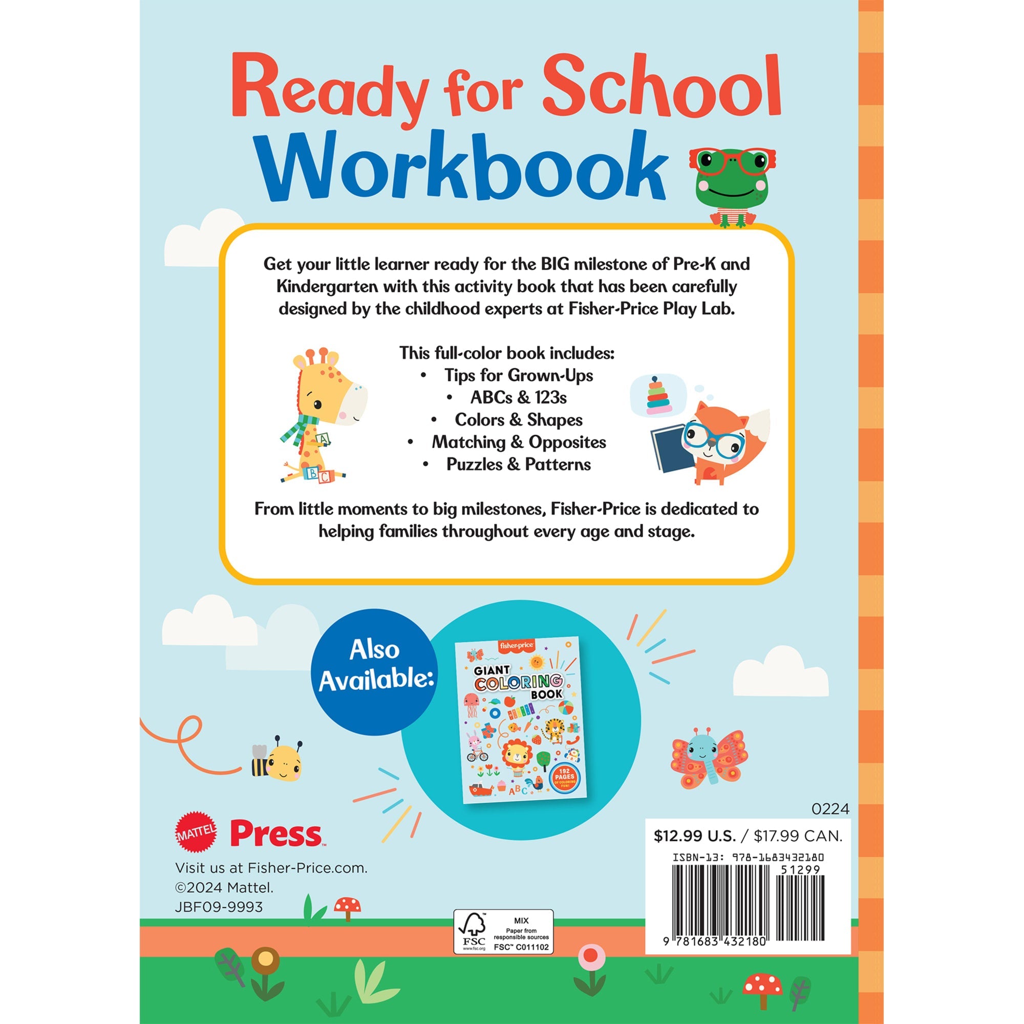 Fisher-Price Ready for School Workbook (Ages 4-6)