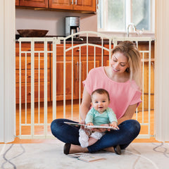 Multi-Use Decorative Extra Tall Walk-Thru Pet and Baby Gate, Openings 29"-48" Wide - Beige