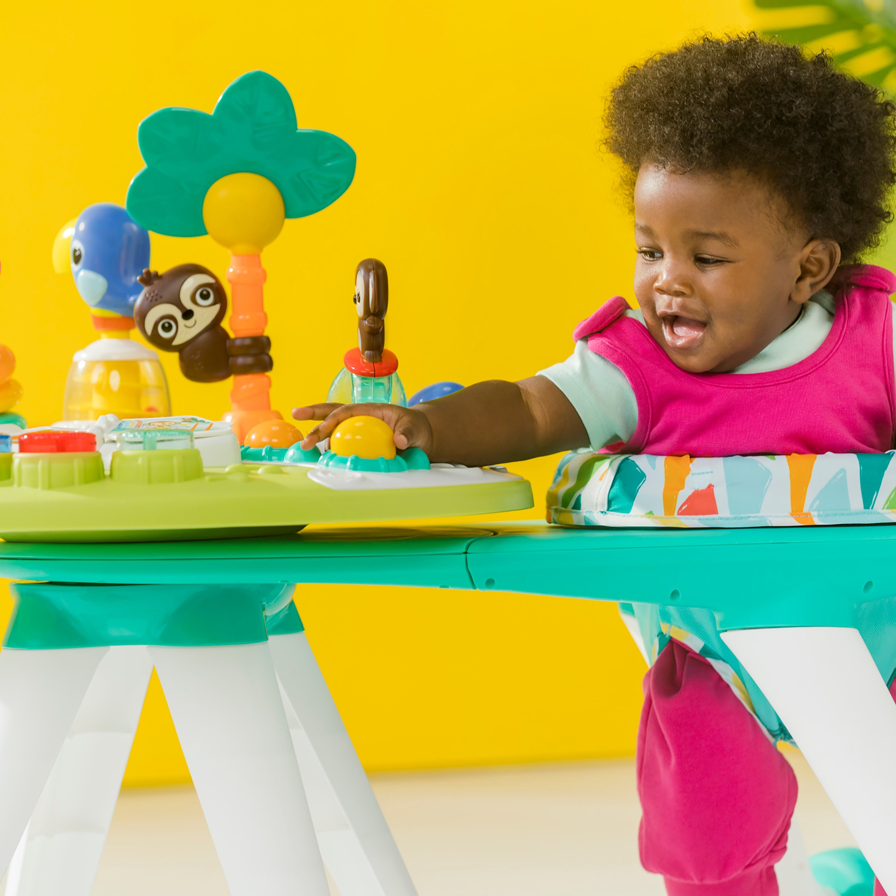 Bright Starts Around We Go 2-in-1 Walk-Around Activity Center & Table, Tropic Cool
