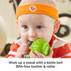 Fisher-Price Baby Biceps Gift Set Teething & Rattle Gym-Themed Infant Toys, 4 Pieces