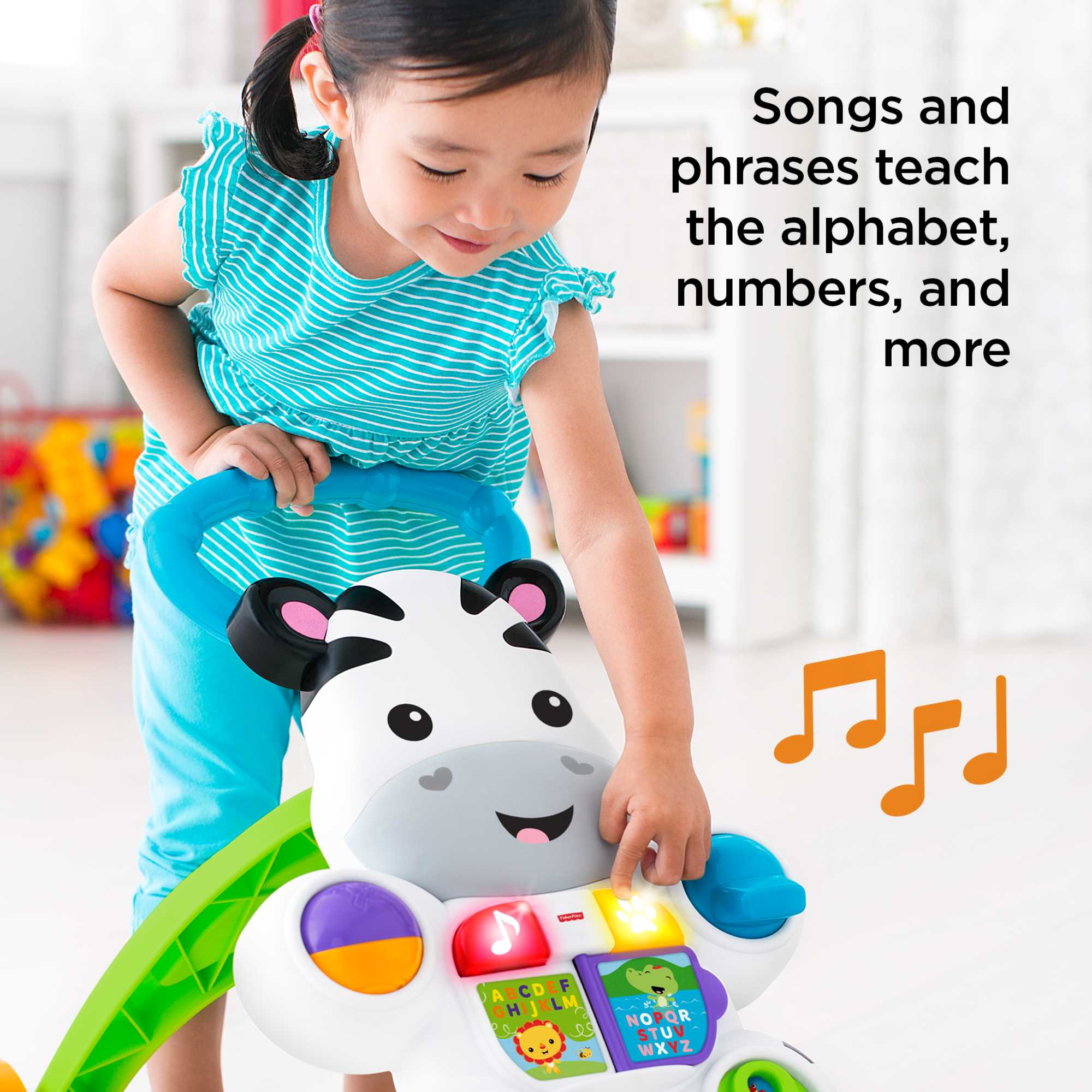 Fisher-Price Baby Walker With Lights Music And Activities, Learn With Me Zebra Walker
