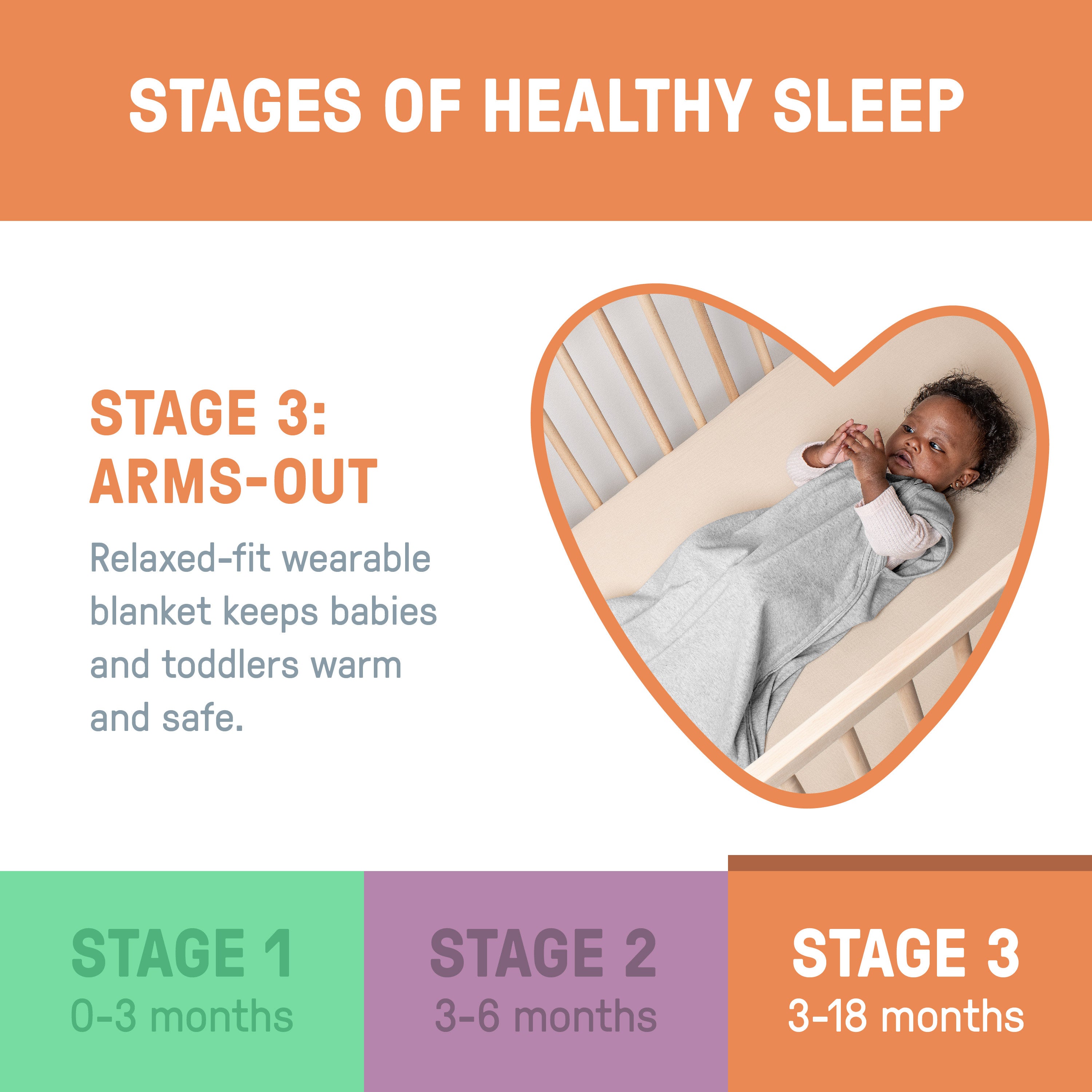 SwaddleMe by Ingenuity Night Sack Sleeper, Size SM, 3-9 months - 1pk - Flock Together