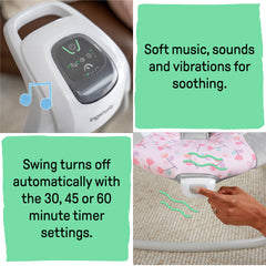 Ingenuity SimpleComfort Multi-Direction Compact Vibrating Baby Swing, Cassidy