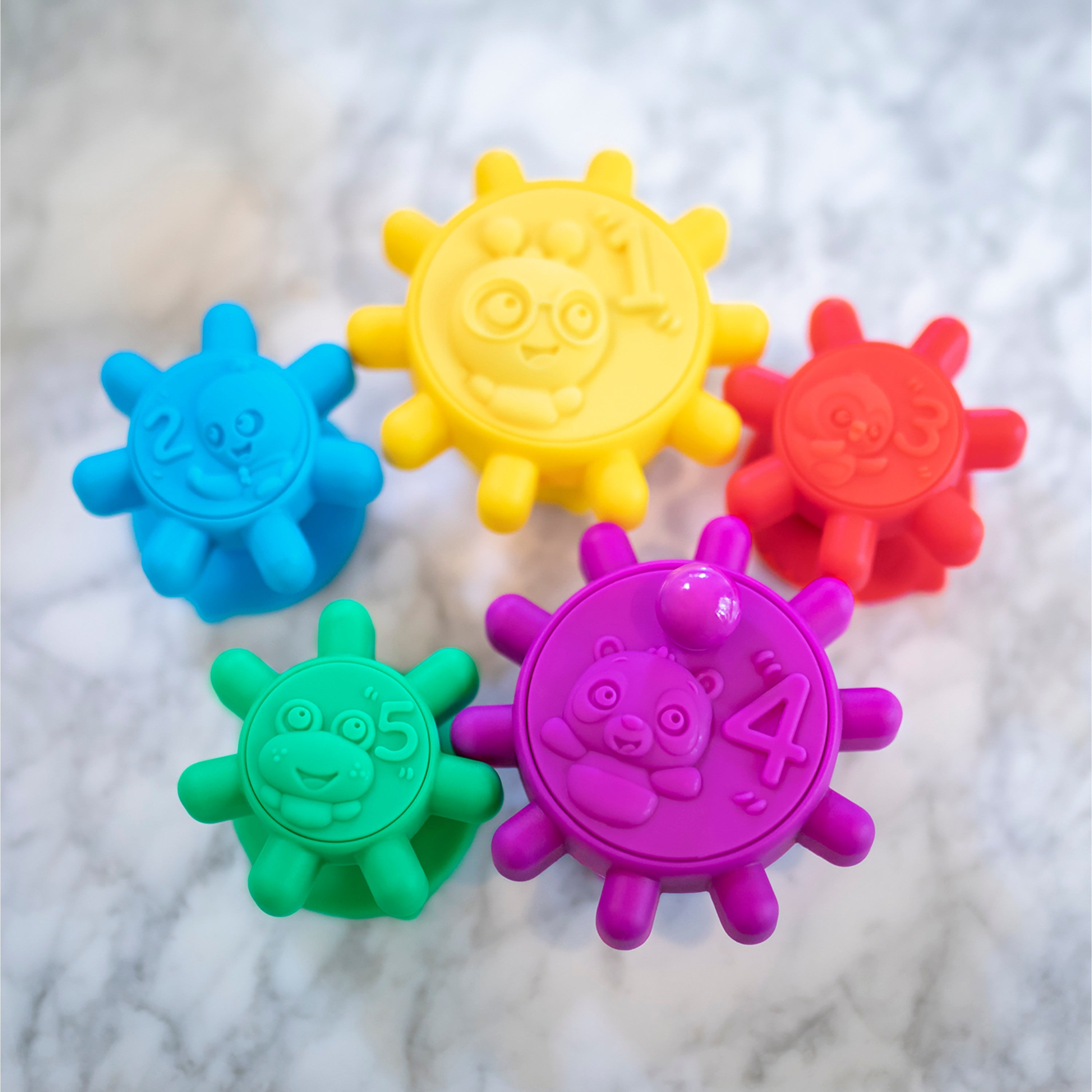 Baby Einstein Gears of Discovery 5-pc Suction Cup Sensory Toys for Bath & Travel