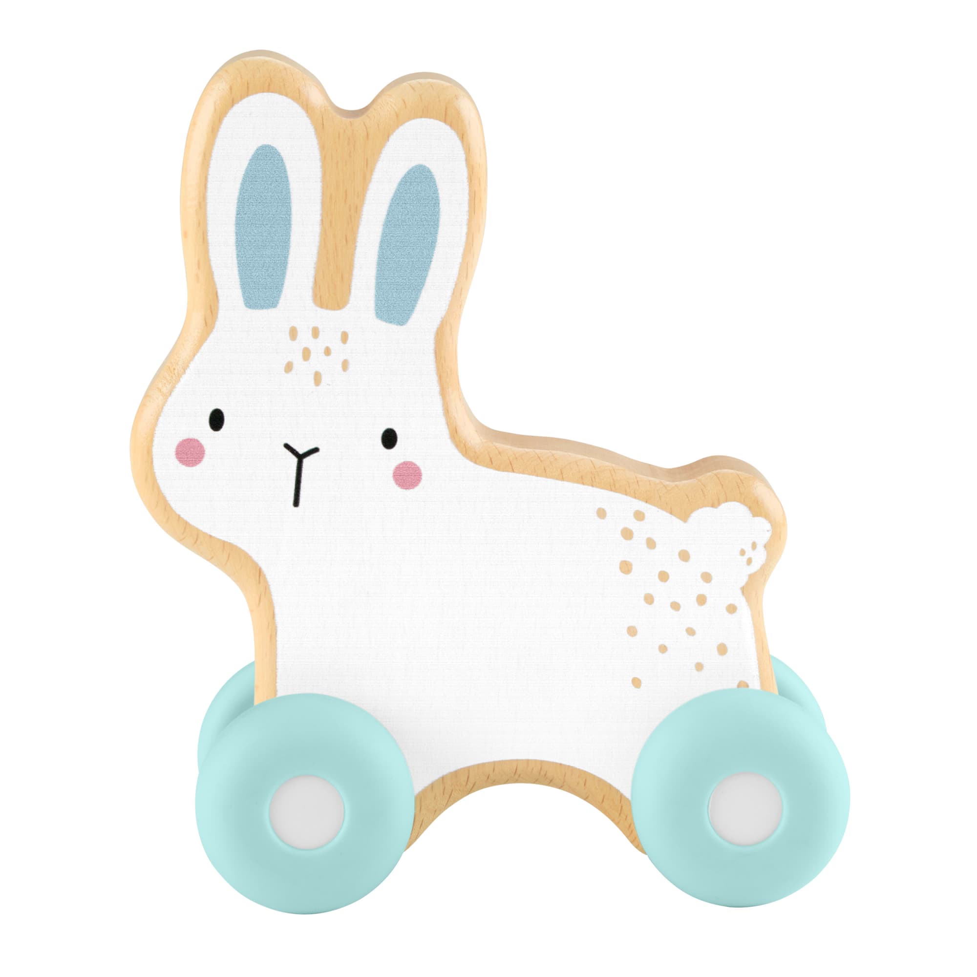 Fisher-Price Lapin à Pousser en Bois, Véhicule Pour Jeu à 4Pattes 1Élément en Bois