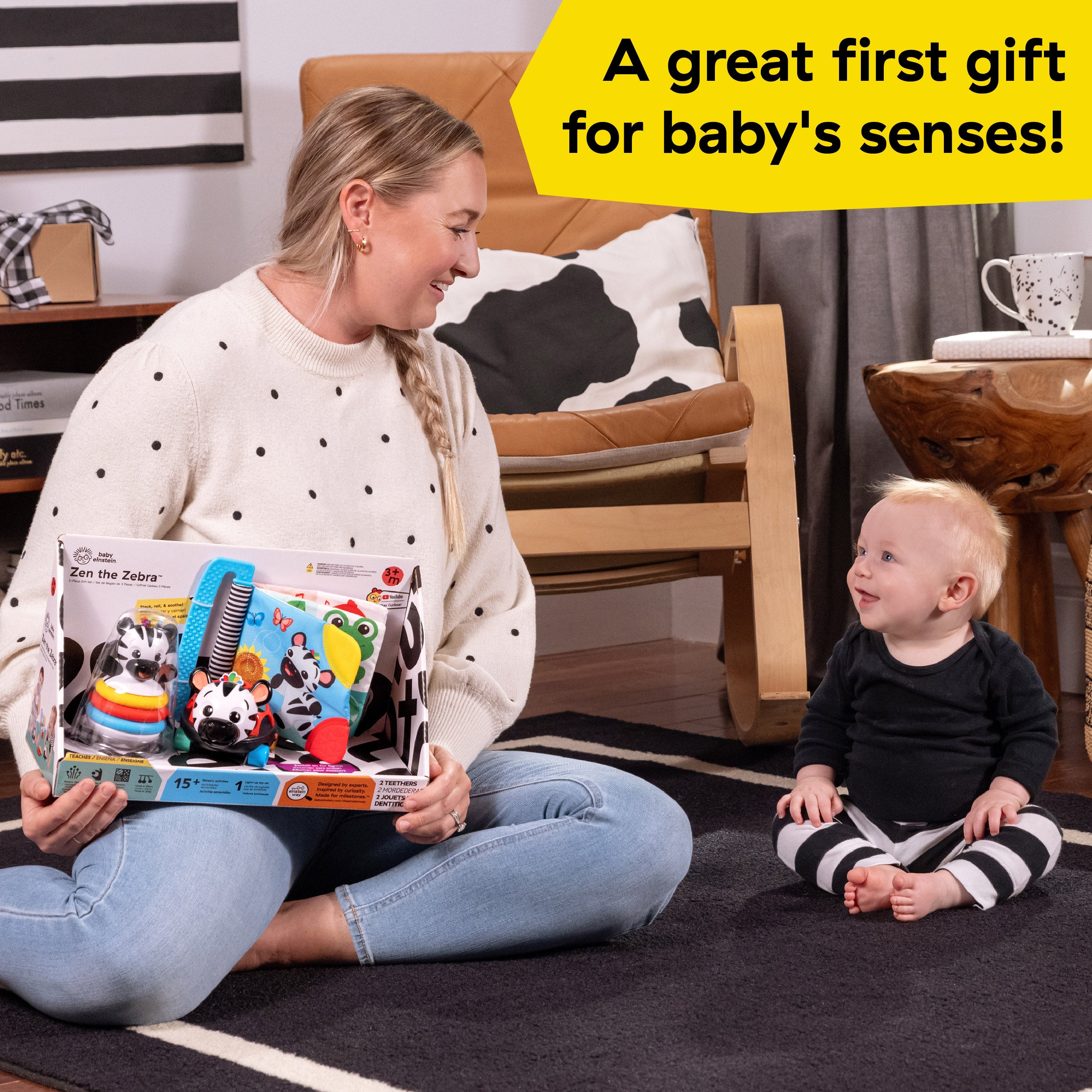 Baby Einstein Zen the Zebra 3-Piece Holiday Gift Set, Ages 3 Months+
