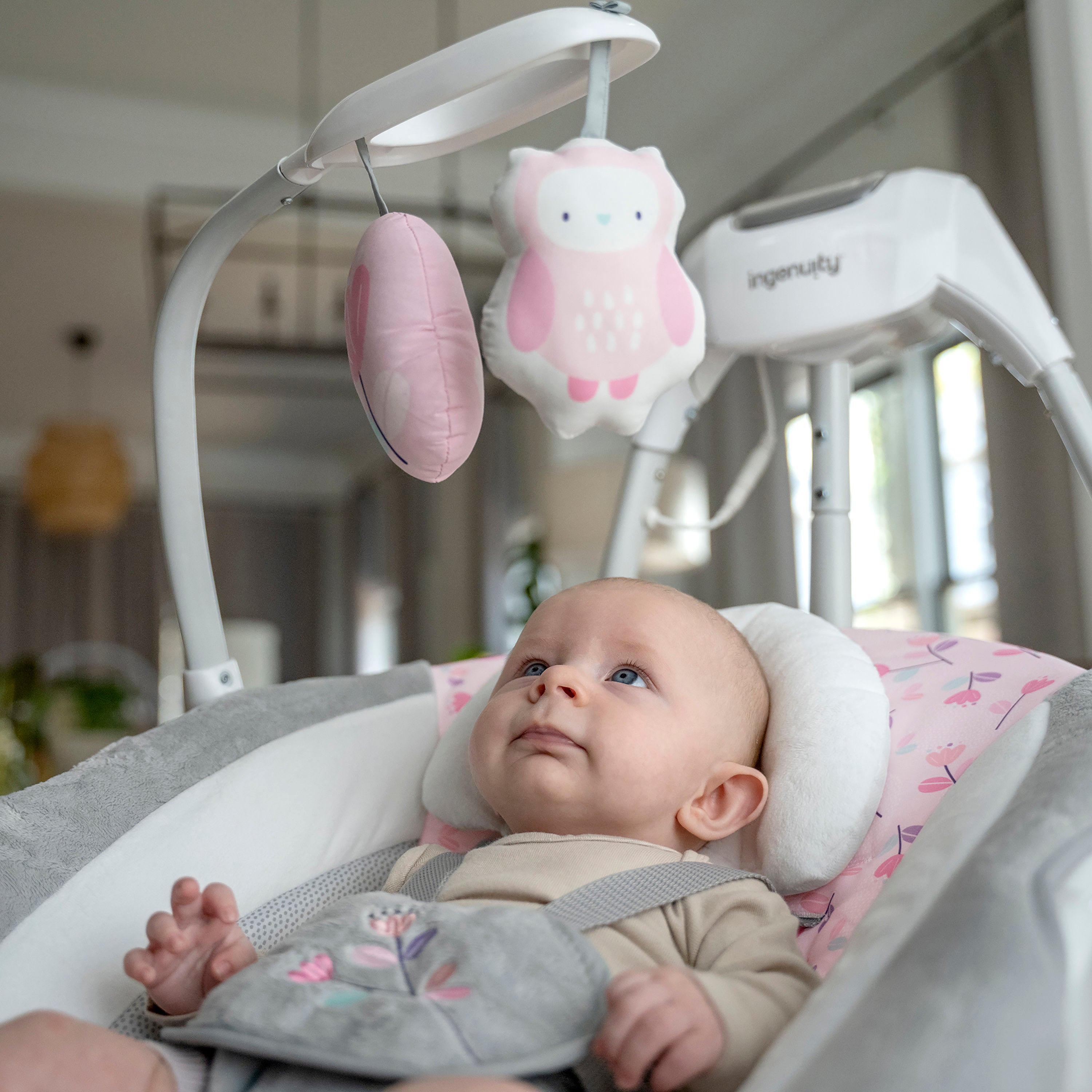 Ingenuity SimpleComfort Multi-Direction Compact Vibrating Baby Swing, Cassidy