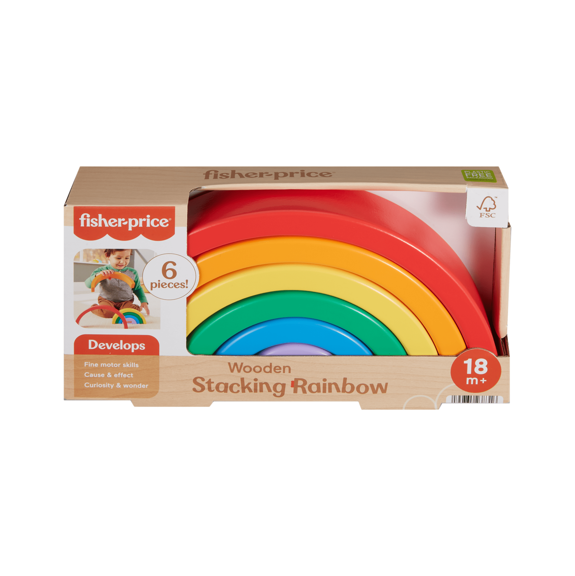 Fisher-Price Juguete para Bebés Arcoíris Apilable de Madera
