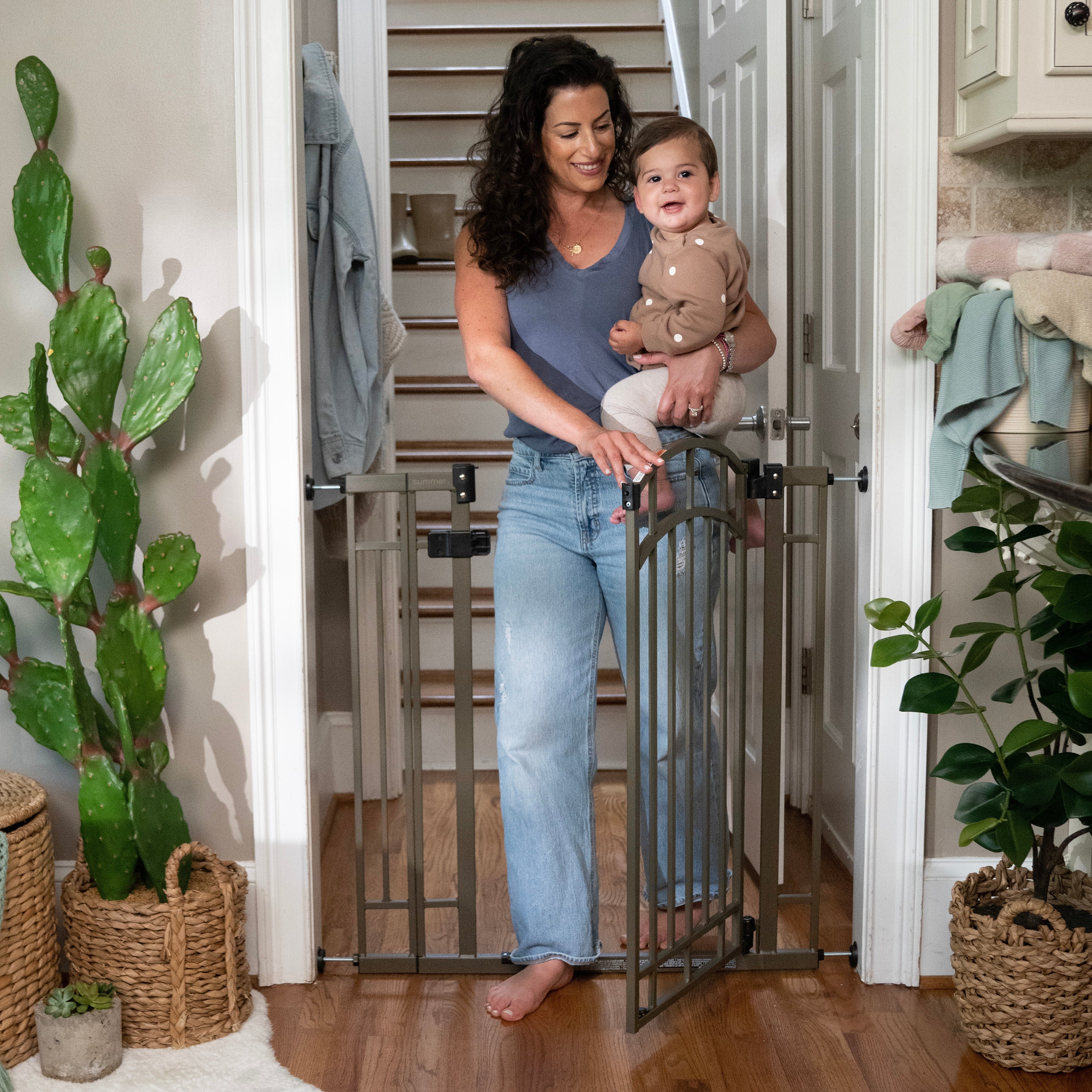 The Doorway 48W Series Pet and Baby Gate, Openings 29"-48" Wide, 36" Tall - Bronze