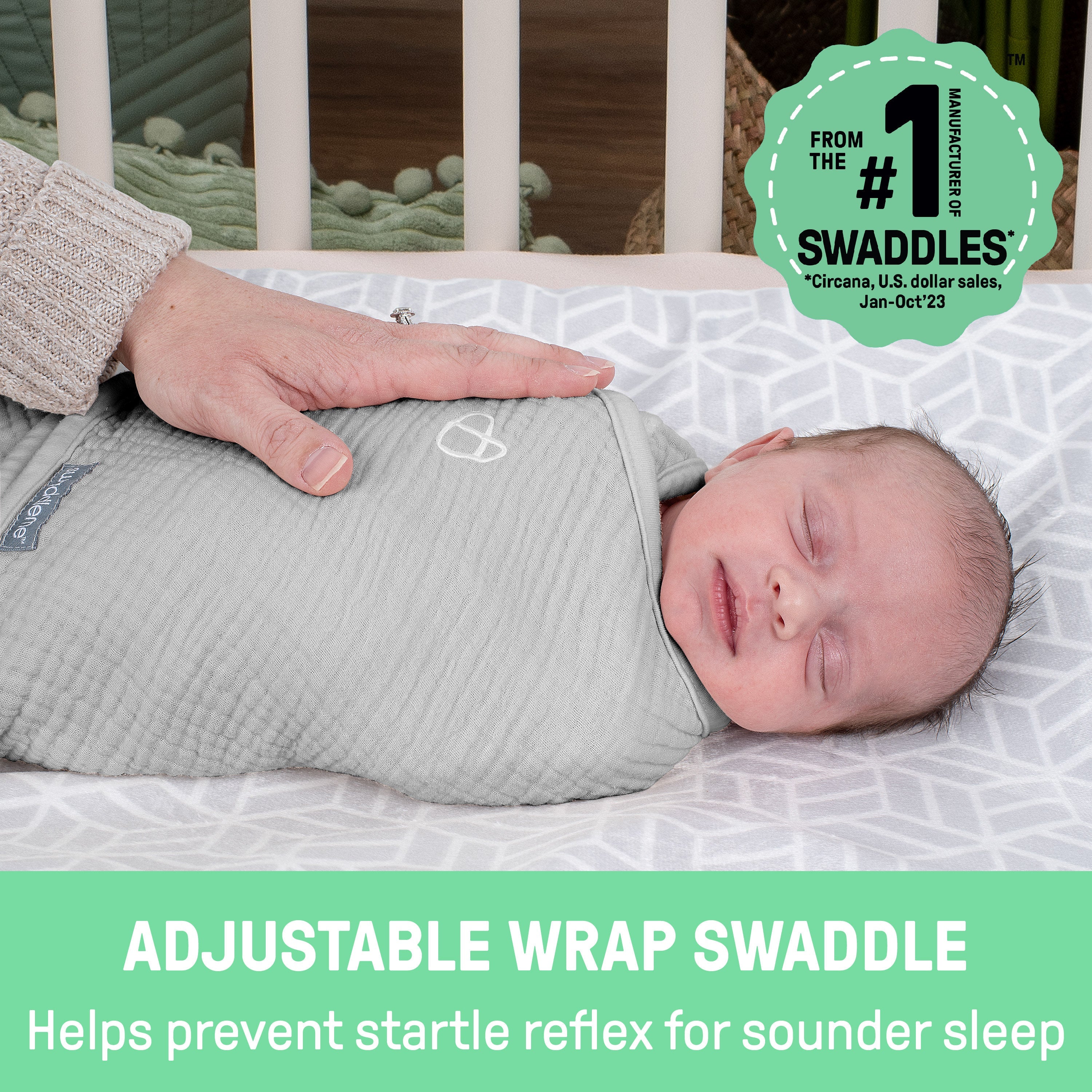 SwaddleMe by Ingenuity Muslin Original Swaddle, Size 0-3 months, 1pk - Cream