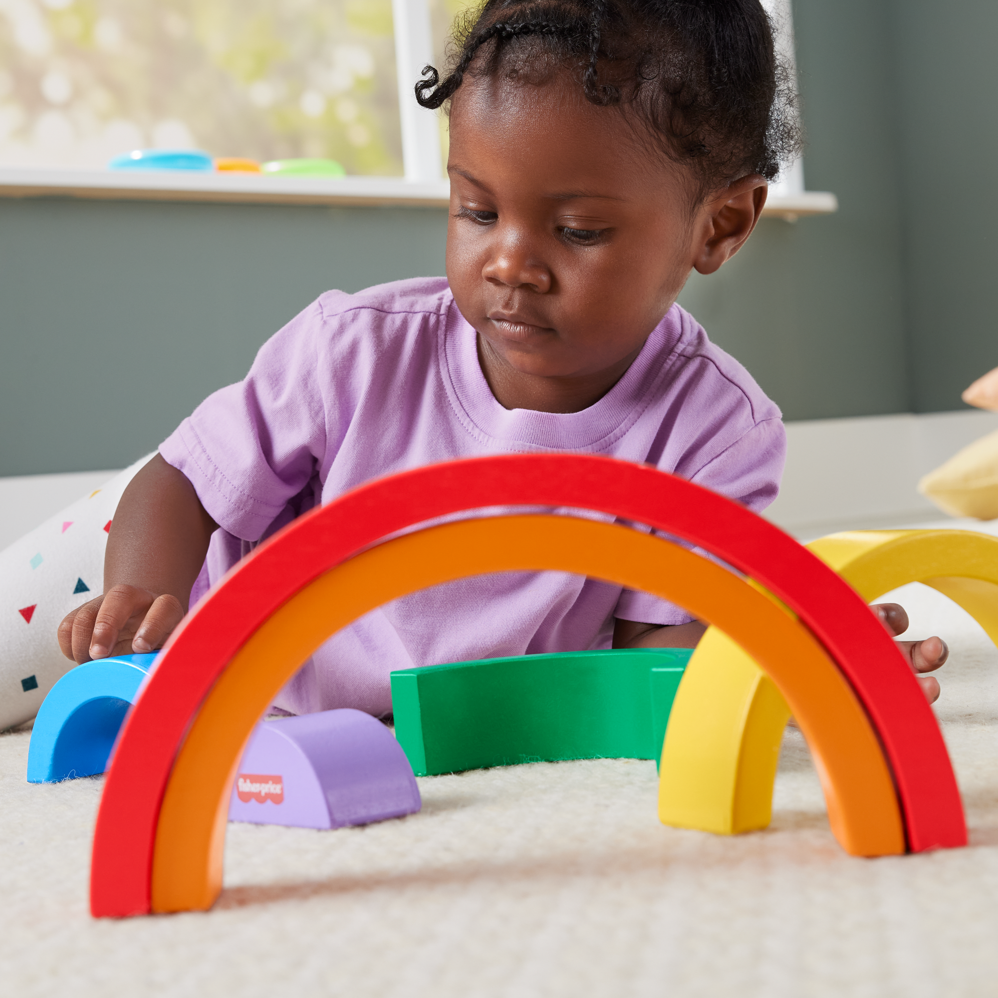 Fisher-Price Juguete para Bebés Arcoíris Apilable de Madera