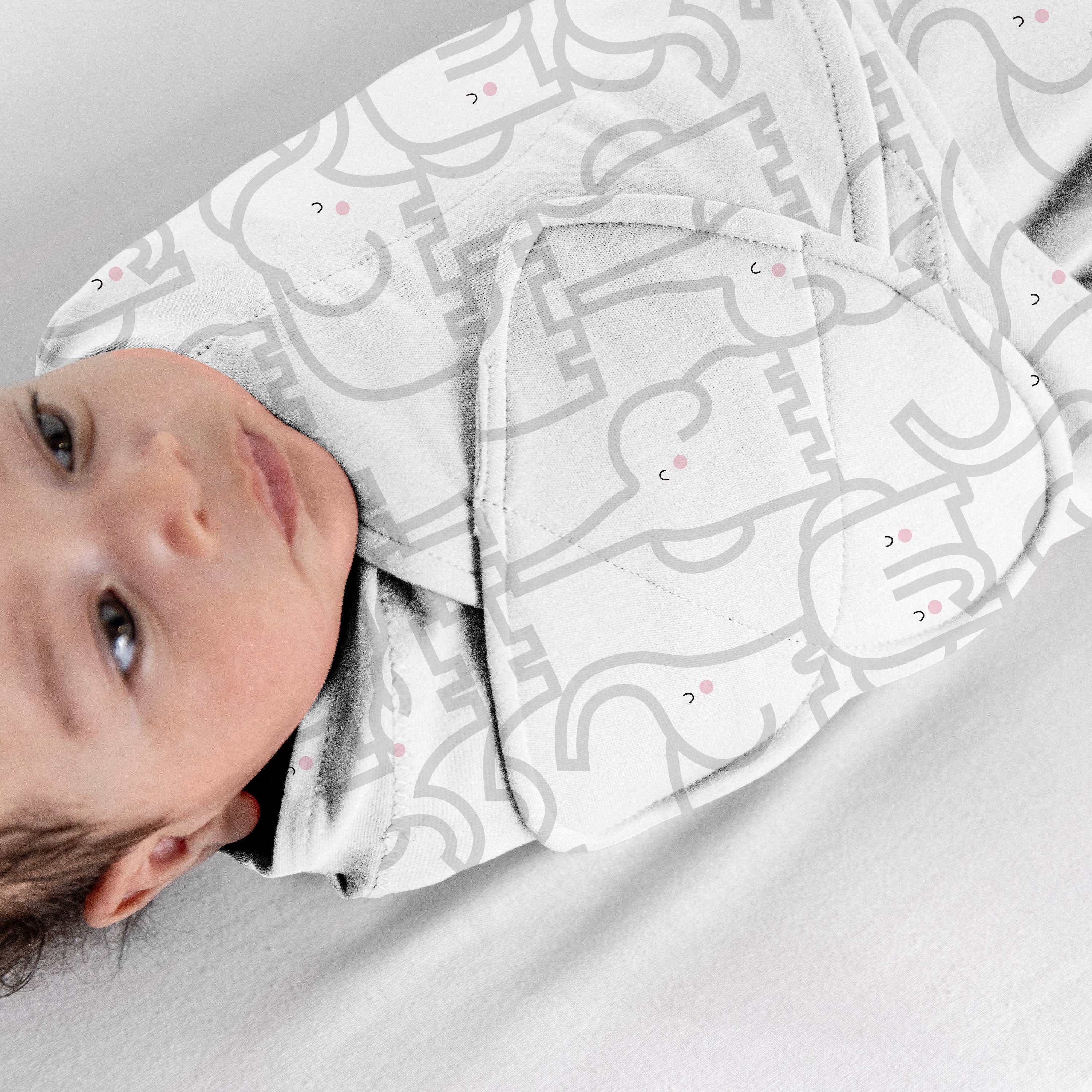 SwaddleMe by Ingenuity Monogram Collection, Size 0-3 months, 3pk - Elephant Dance