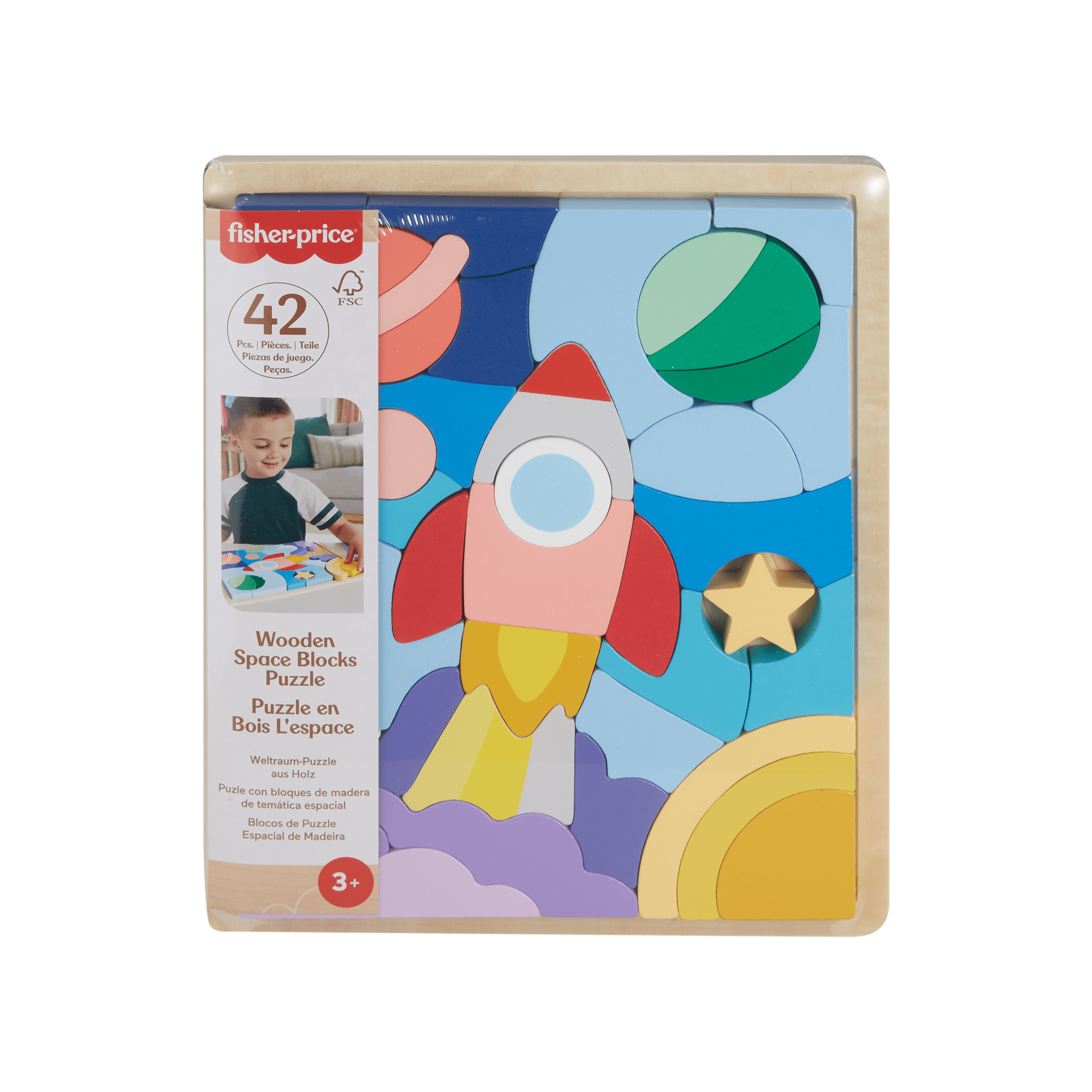 Fisher-Price Juguete para Bebés Rompecabezas del Espacio de Madera