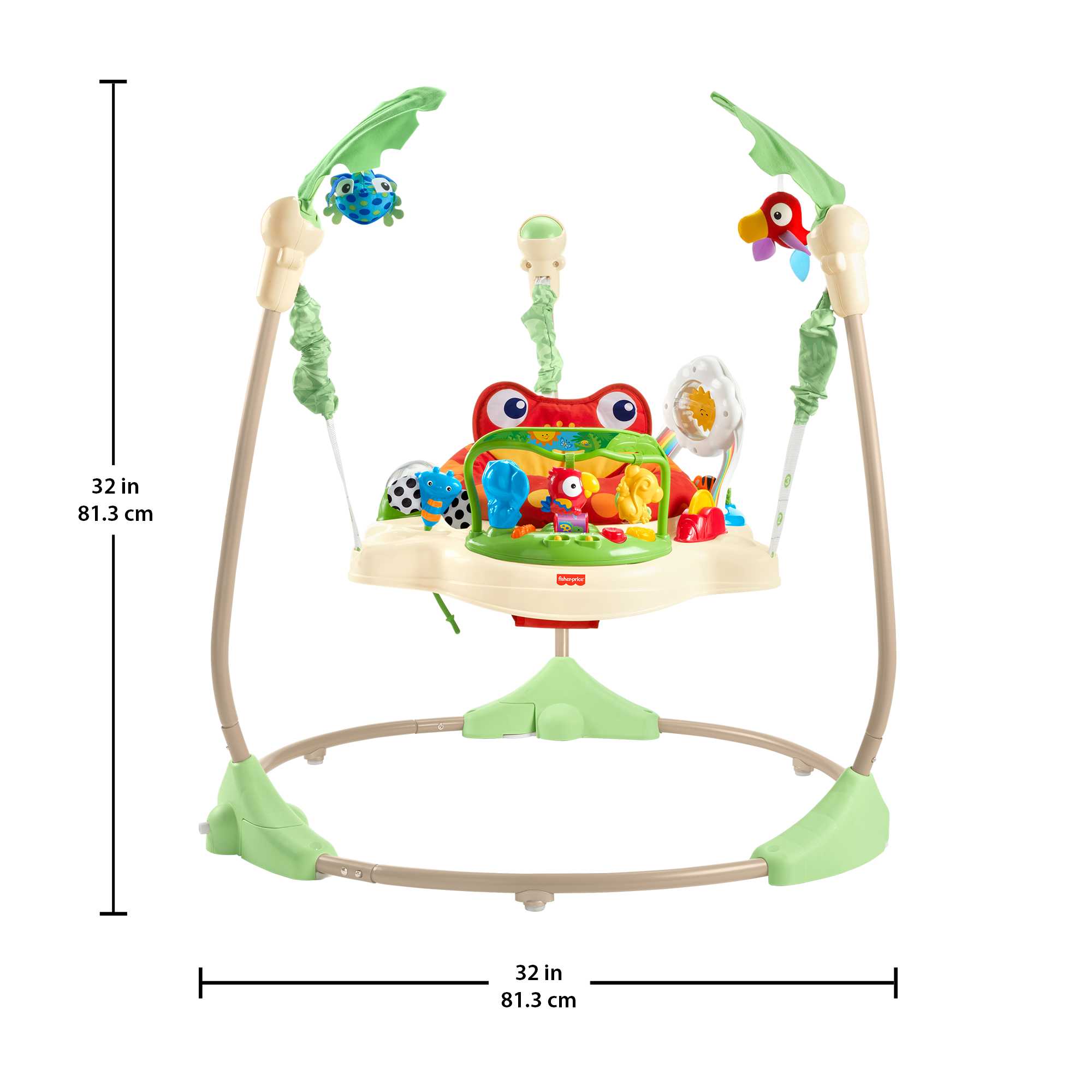 Fisher-Price Jumperoo Baby Bouncer & Activity Center With Lights And Sounds, Rainforest