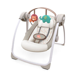 Ingenuity Soothe 'n Delight Portable Baby Swing with Music, Cozy Kingdom