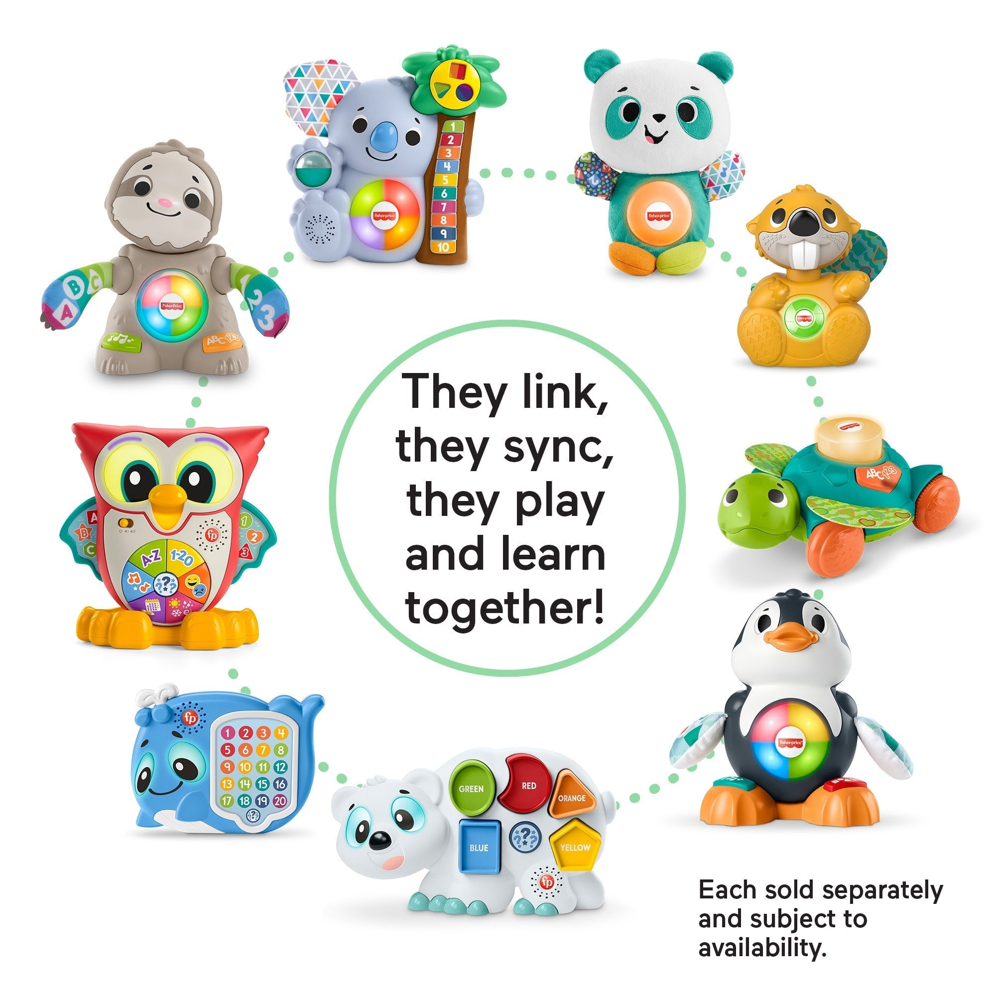 Fisher-Price Linkimals Puzzlin’ Shapes Polar Bear Interactive Learning Toy Puzzle For Toddlers