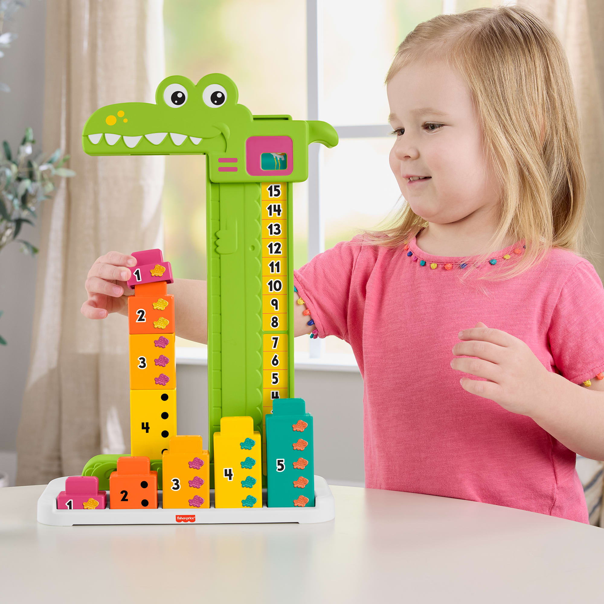 Fisher-Price  L’Alligator des Additions. 10 Blocs à Empiler