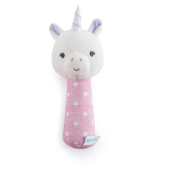 Ingenuity Premium Soft Plush Handheld Rattle, Shimmy the Unicorn